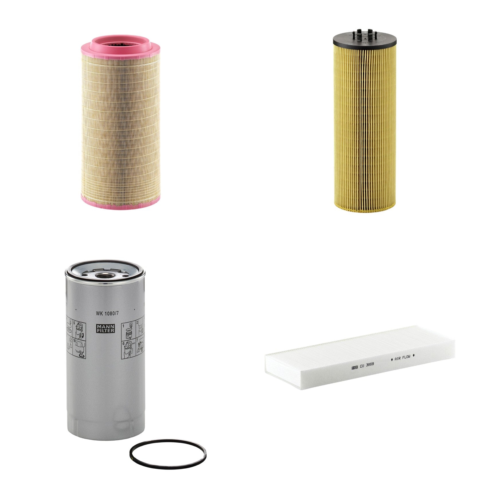 Kit Filtros de Ar Combustível Cabine Ar Condicionado Óleo - Mann-Filter - C271340 - CU3869 - HU12140x - WK1080/7x - (1)