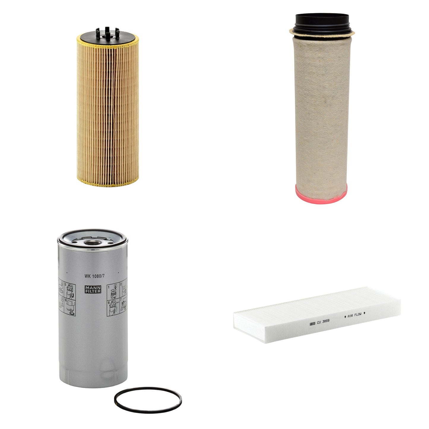 Kit Filtros de Ar Combustível Cabine Ar Condicionado Óleo - Mann-Filter - CF1651 - CU3869 - HU12110x - WK1080/7x - (1)