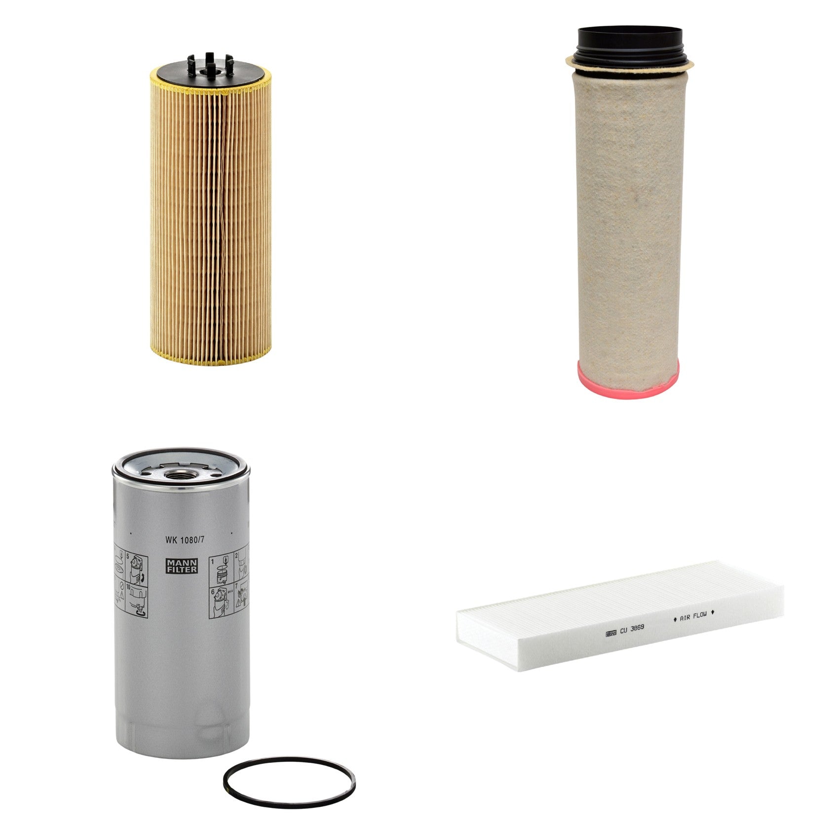 Kit Filtros de Ar Combustível Cabine Ar Condicionado Óleo - Mann-Filter - CF1651 - CU3869 - HU12110x - WK1080/7x - (1)