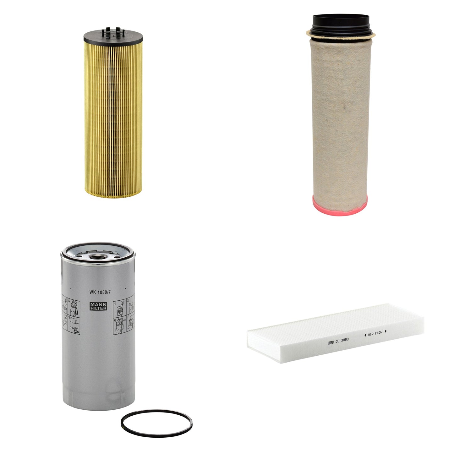 Kit Filtros de Ar Combustível Cabine Ar Condicionado Óleo - Mann-Filter - CF1651 - CU3869 - HU12140x - WK1080/7x - (1)
