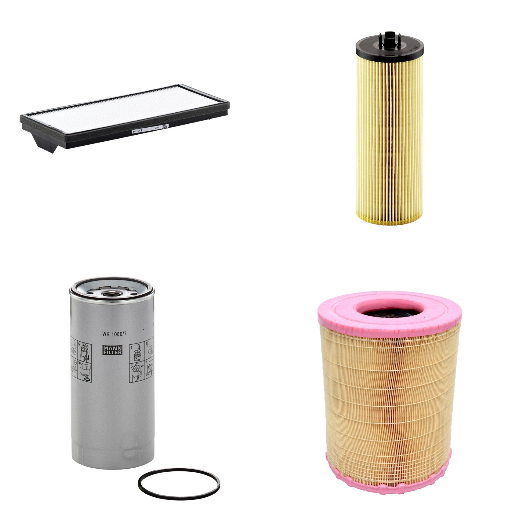Kit Filtros de Ar Combustível Cabine Ar Condicionado Óleo - Mann-Filter - C281012 - CU4469 - HU945/2x - WK1080/7x - (1)