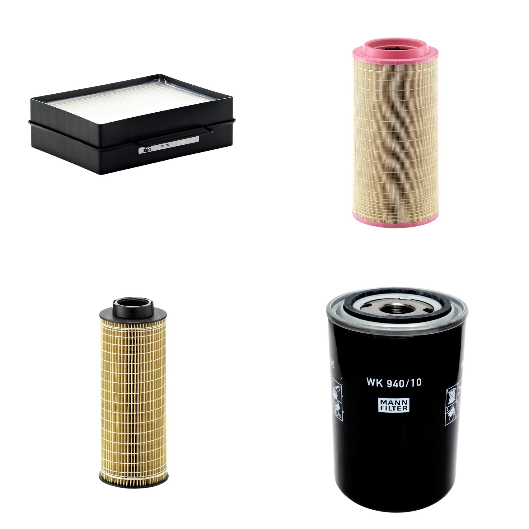 Kit Filtros de Ar Combustível Cabine Ar Condicionado Óleo - Mann-Filter - C271340 - CU1722 - HU1072x - WK940/10 - (1)