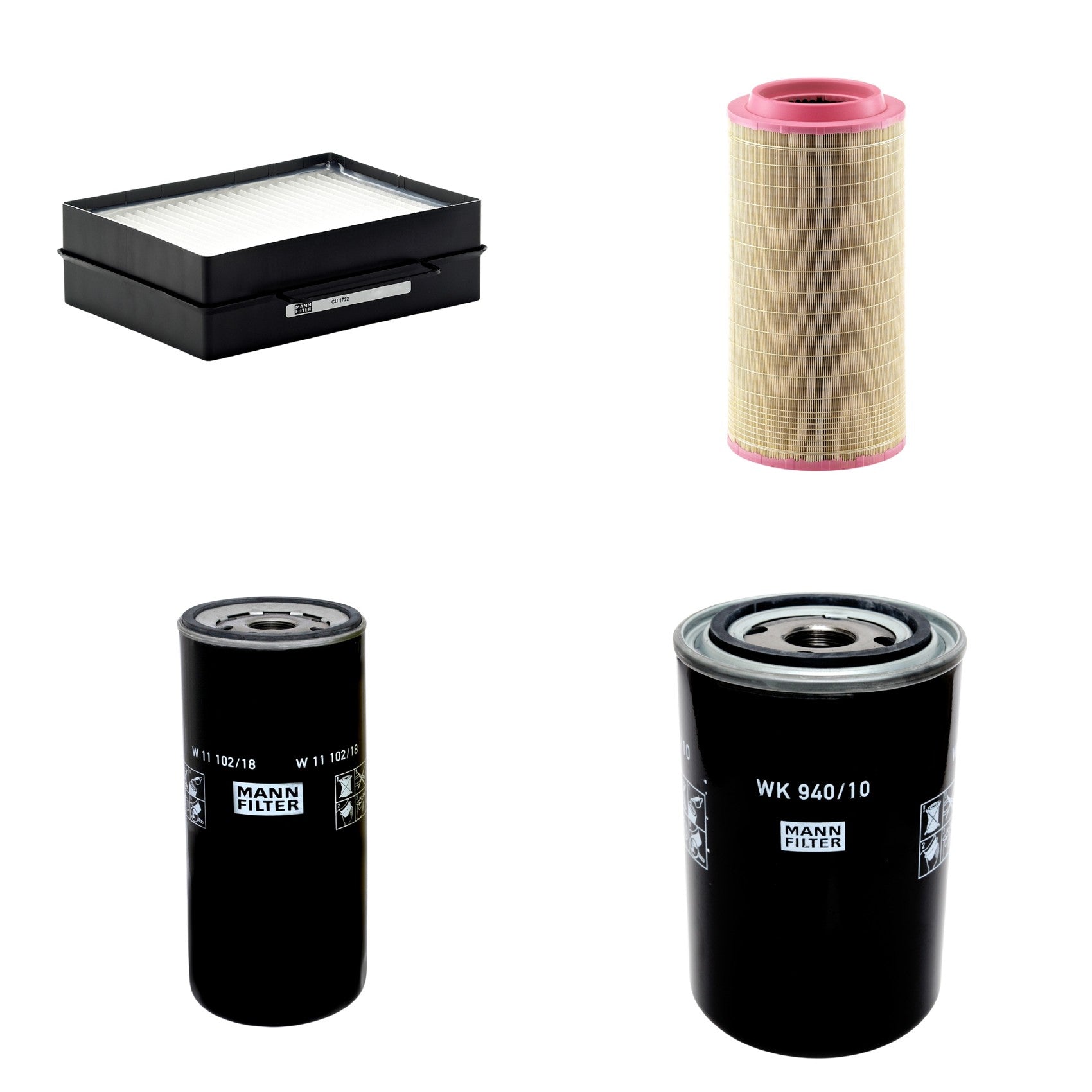 Kit Filtros de Ar Combustível Cabine Ar Condicionado Óleo - Mann-Filter - C271340 - CU1722 - W11102/18 - WK940/10 - (1)