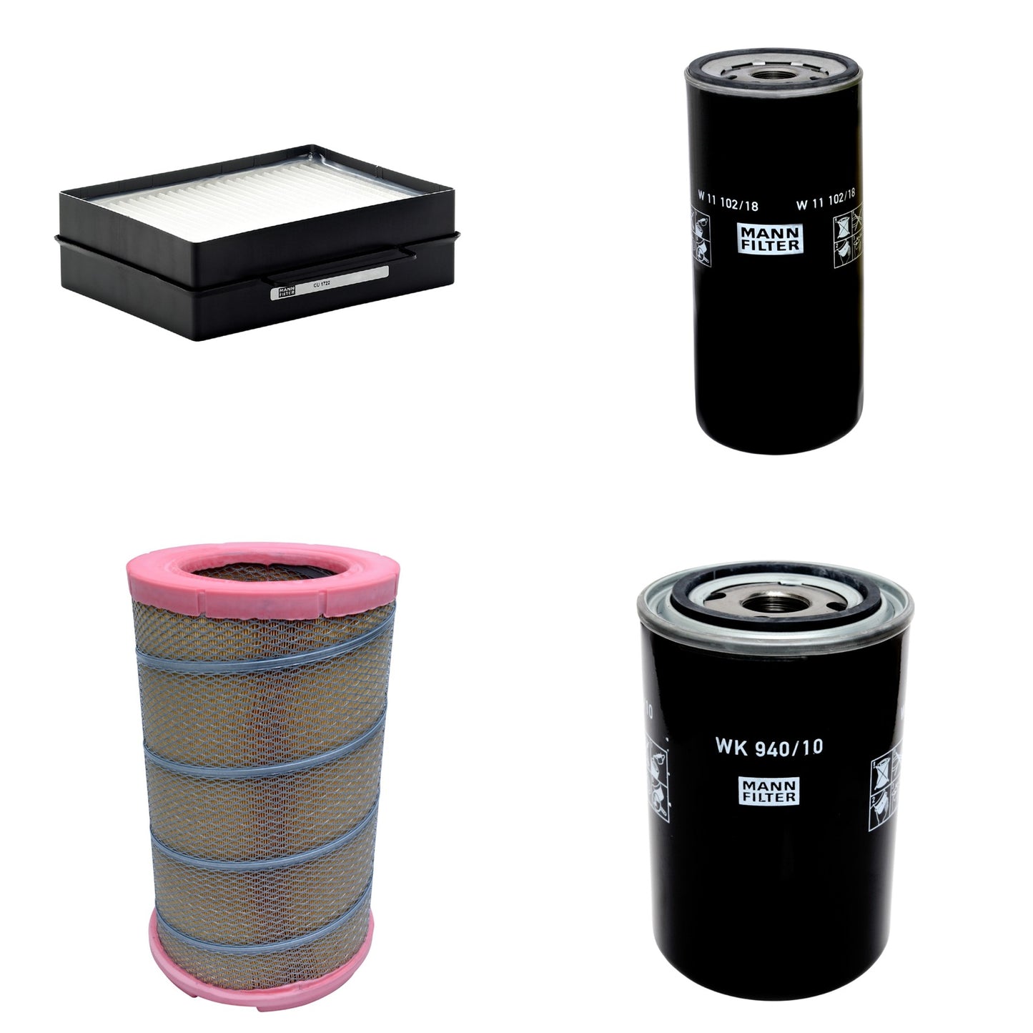 Kit Filtros de Ar Combustível Cabine Ar Condicionado Óleo - Mann-Filter - C301622 - CU1722 - W11102/18 - WK940/10 - (1)
