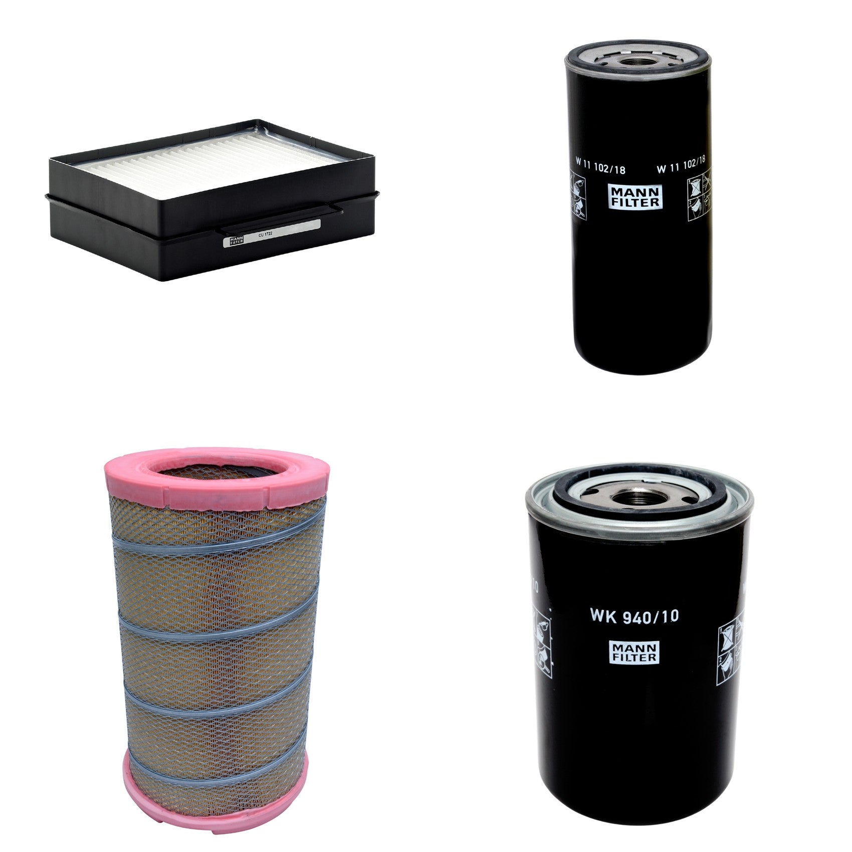 Kit Filtros de Ar Combustível Cabine Ar Condicionado Óleo - Mann-Filter - C301622 - CU1722 - W11102/18 - WK940/10 - (1)