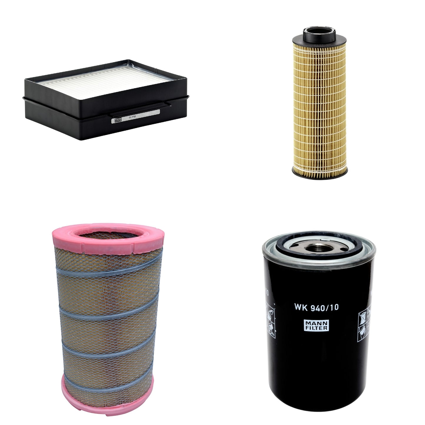 Kit Filtros de Ar Combustível Cabine Ar Condicionado Óleo - Mann-Filter - C301622 - CU1722 - HU1072x - WK940/10 - (1)