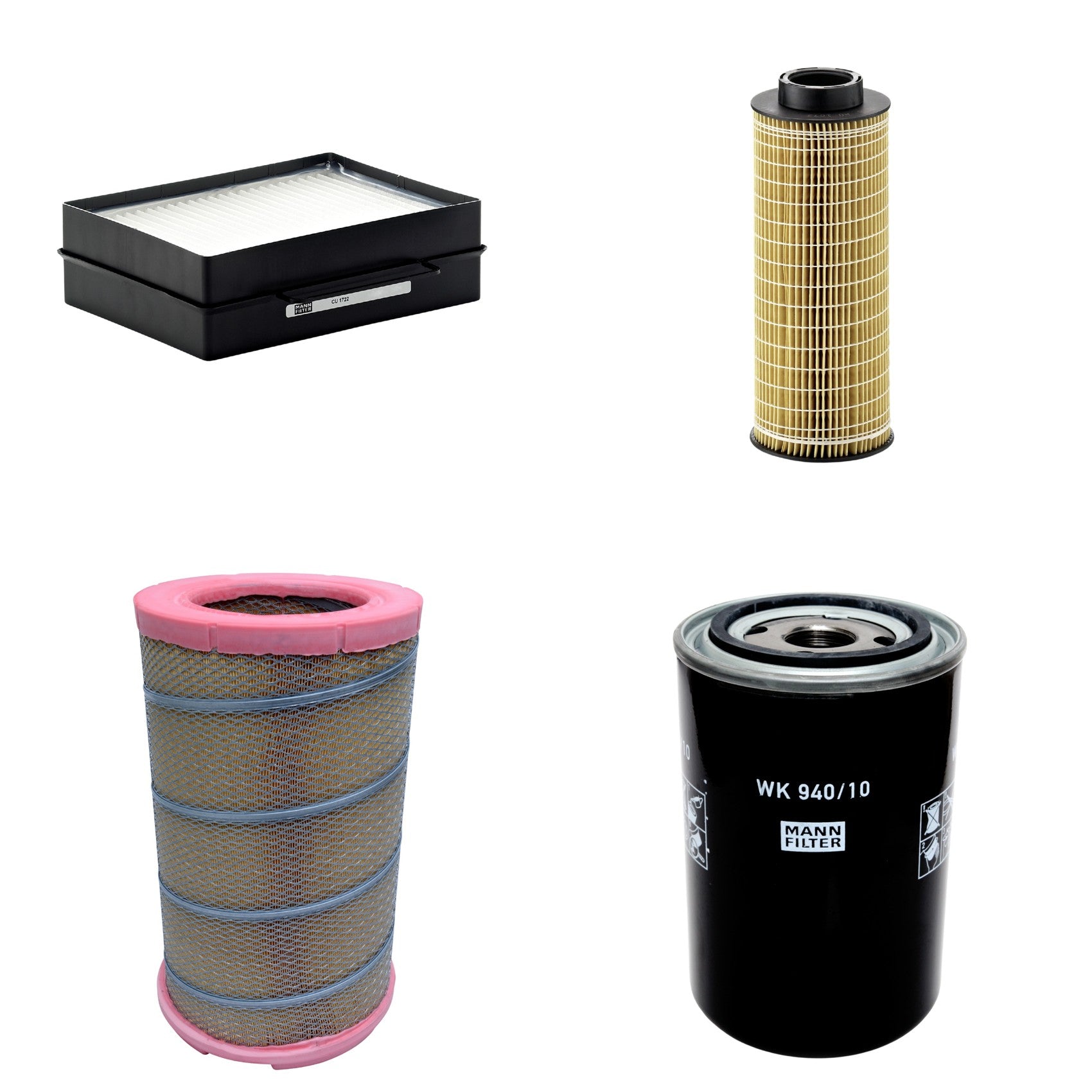 Kit Filtros de Ar Combustível Cabine Ar Condicionado Óleo - Mann-Filter - C301622 - CU1722 - HU1072x - WK940/10 - (1)
