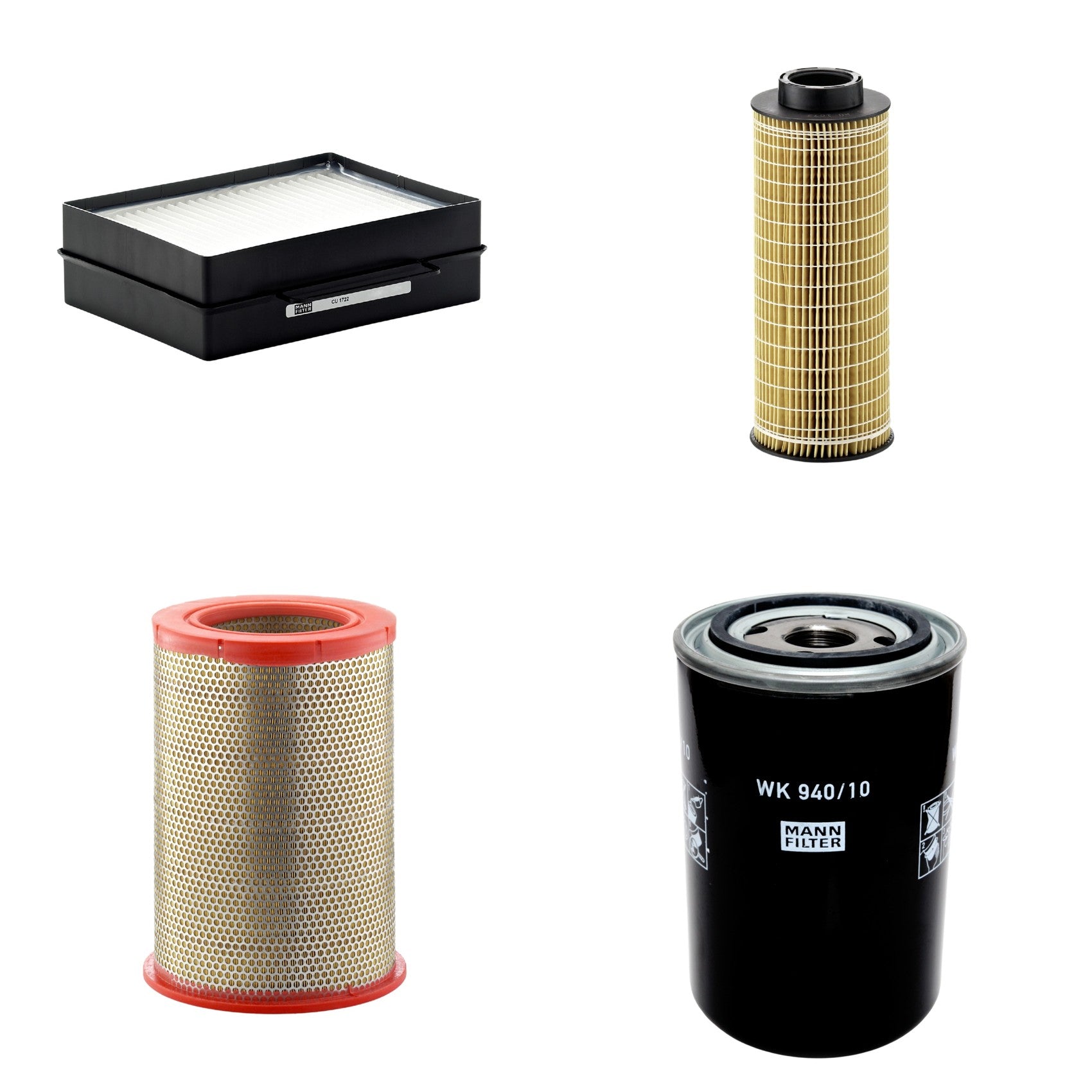 Kit Filtros de Ar Combustível Cabine Ar Condicionado Óleo - Mann-Filter - C301359 - CU1722 - HU1072x - WK940/10 - (1)
