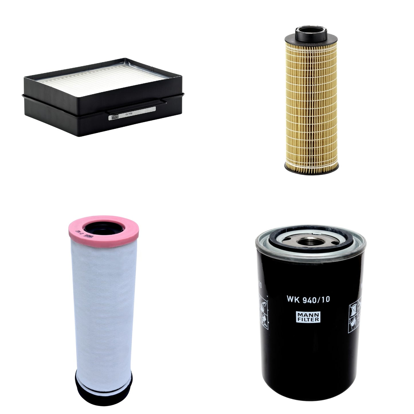 Kit Filtros de Ar Combustível Cabine Ar Condicionado Óleo - Mann-Filter - CF1652 - CU1722 - HU1072x - WK940/10 - (1)