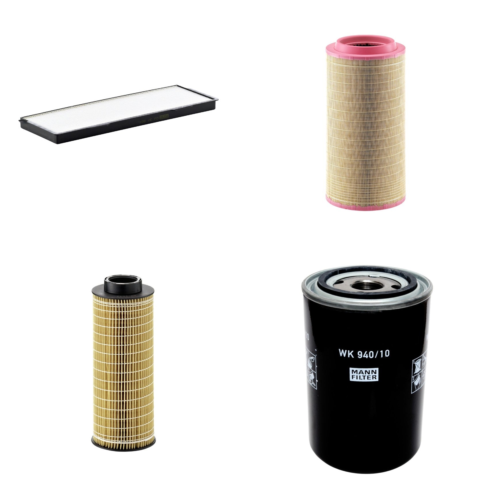 Kit Filtros de Ar Combustível Cabine Ar Condicionado Óleo - Mann-Filter - C271340 - CU37001 - HU1072x - WK940/10 - (1)