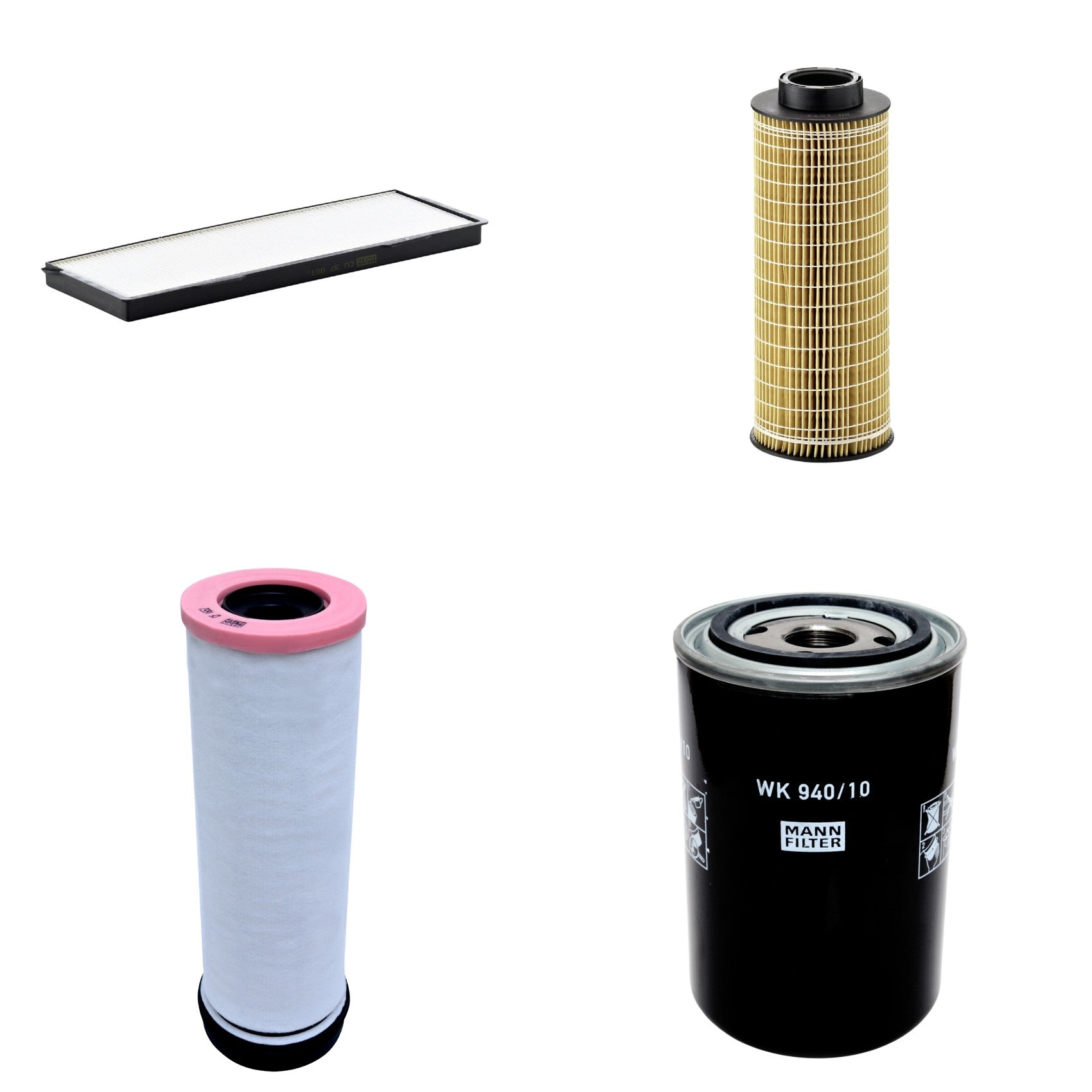 Kit Filtros de Ar Combustível Cabine Ar Condicionado Óleo - Mann-Filter - CF1652 - CU37001 - HU1072x - WK940/10 - (1)