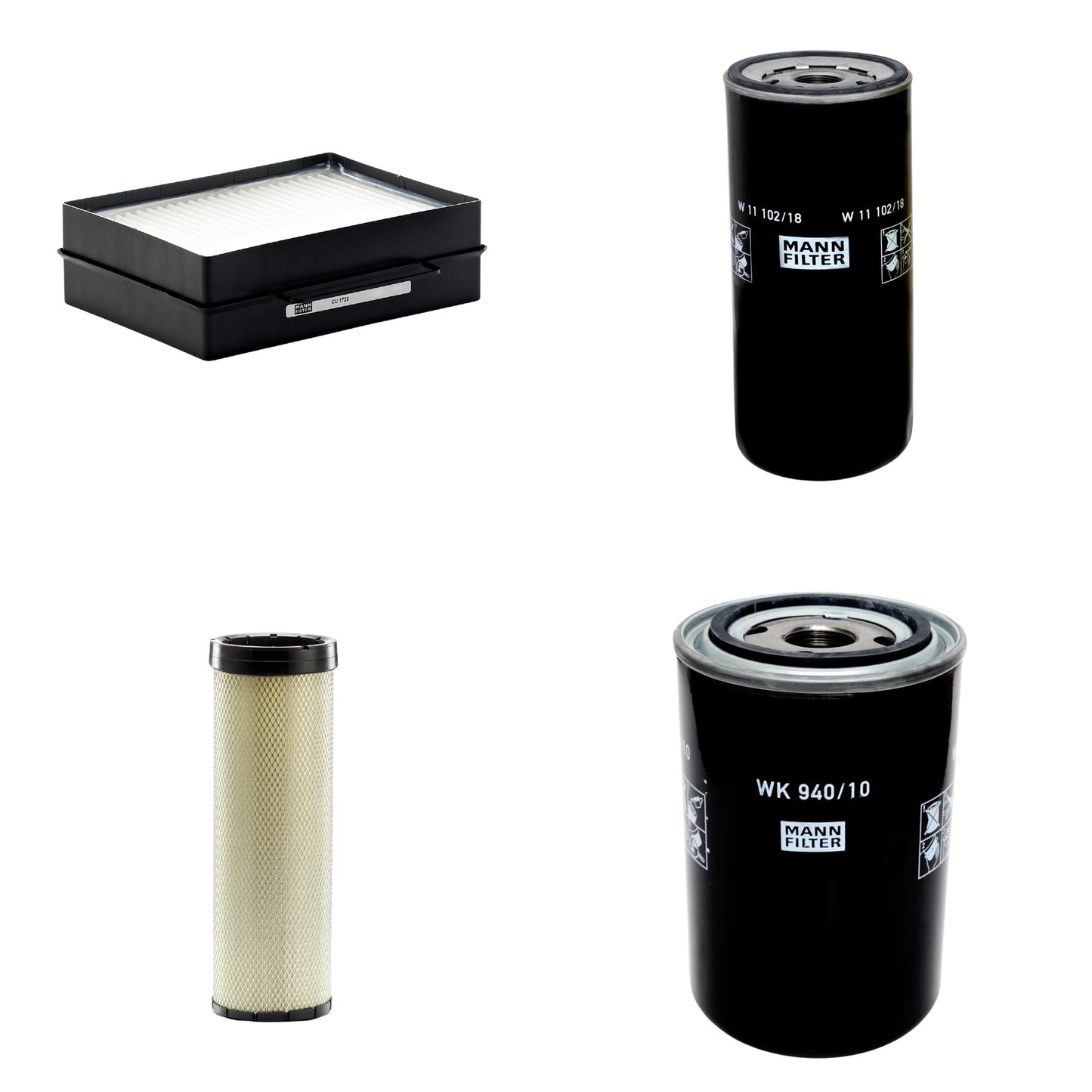 Kit Filtros de Ar Combustível Cabine Ar Condicionado Óleo - Mann-Filter - CF1720 - CU1722 - W11102/18 - WK940/10 - (1)