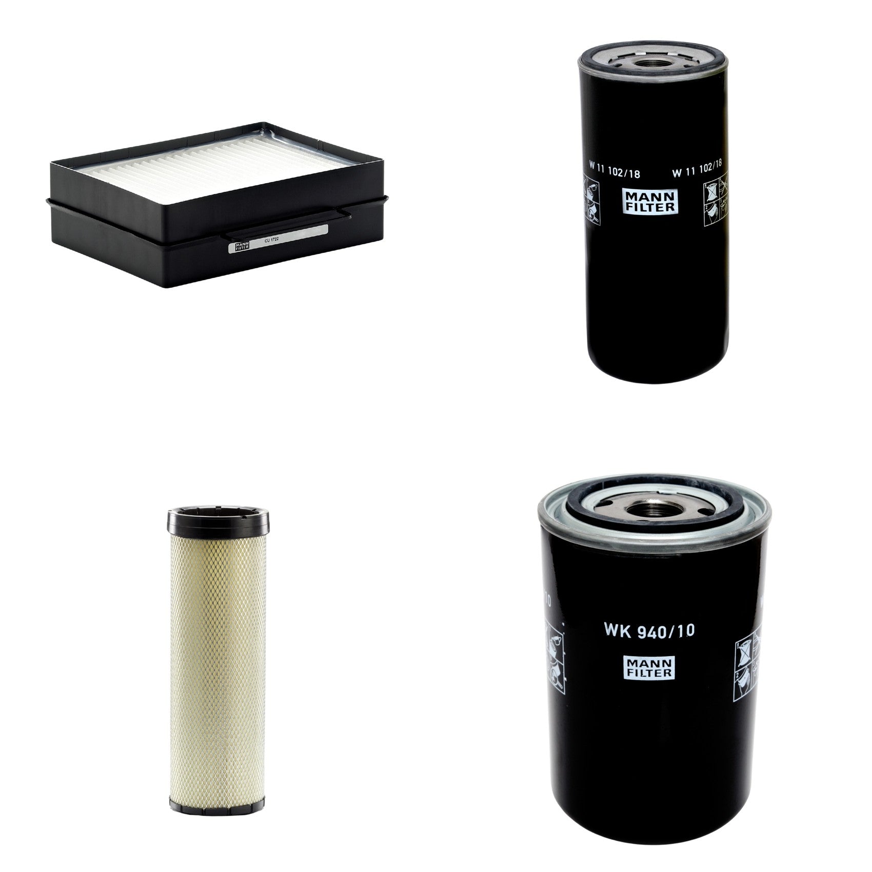 Kit Filtros de Ar Combustível Cabine Ar Condicionado Óleo - Mann-Filter - CF1720 - CU1722 - W11102/18 - WK940/10 - (1)