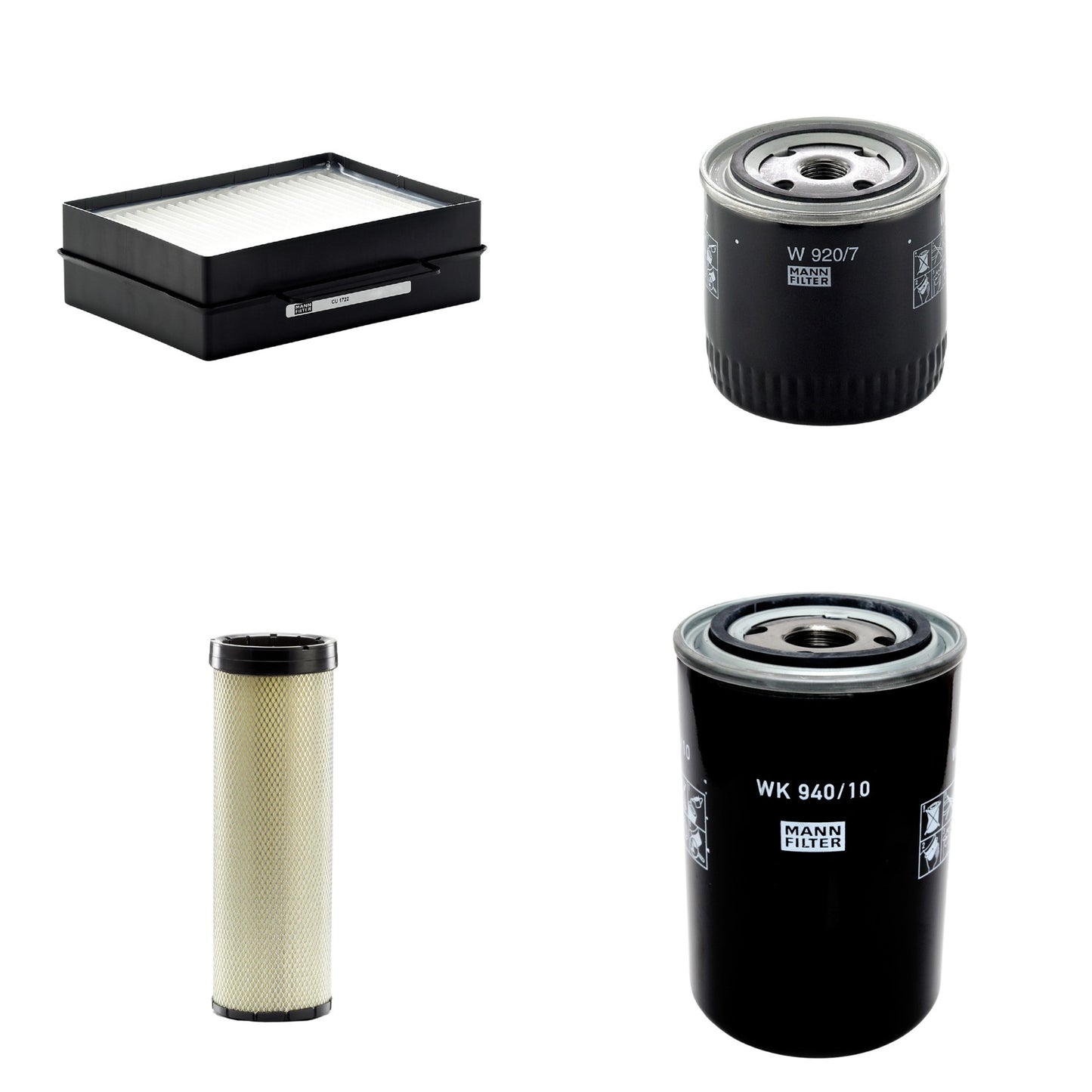Kit Filtros de Ar Combustível Cabine Ar Condicionado Óleo - Mann-Filter - CF1720 - CU1722 - W920/7 - WK940/10 - (1)