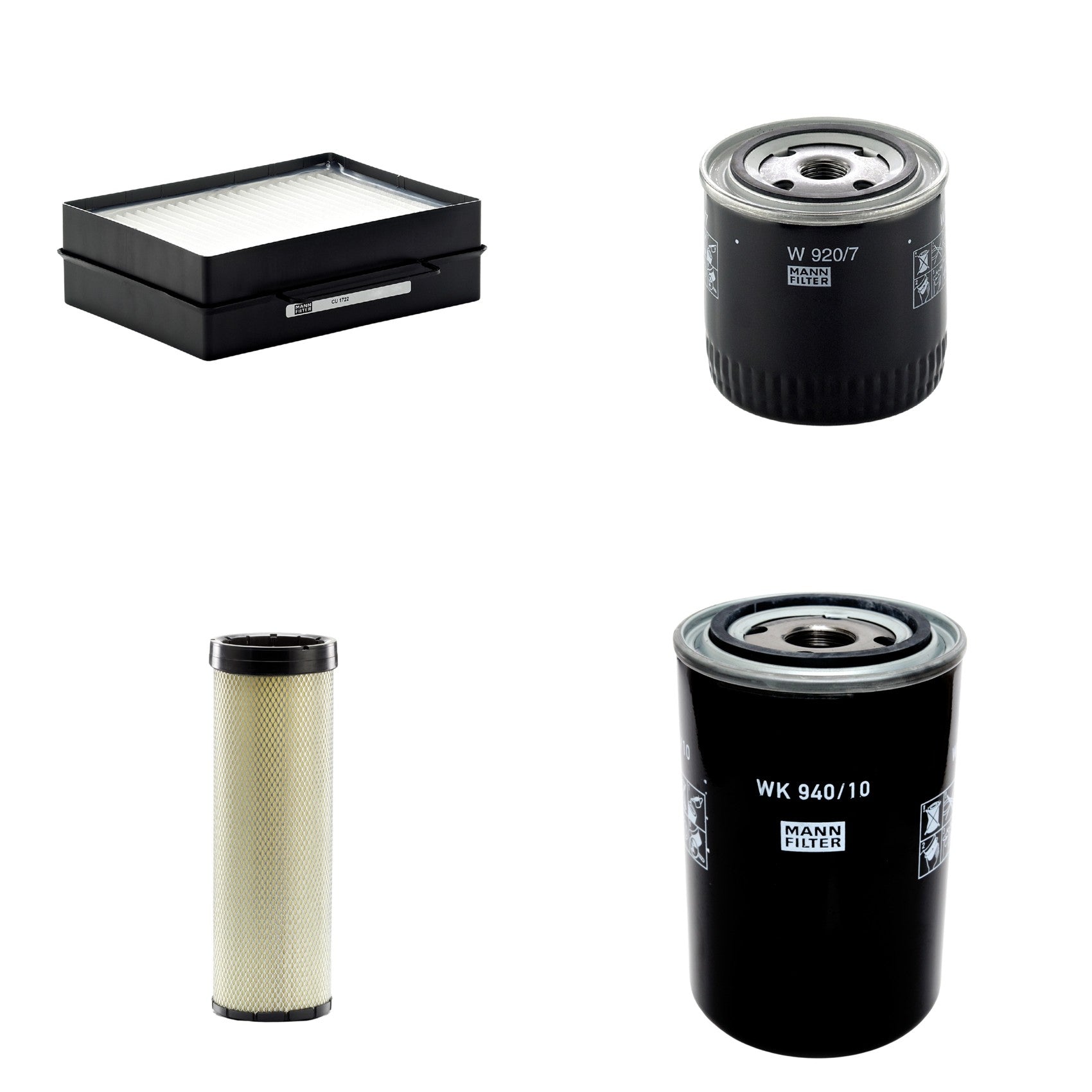 Kit Filtros de Ar Combustível Cabine Ar Condicionado Óleo - Mann-Filter - CF1720 - CU1722 - W920/7 - WK940/10 - (1)