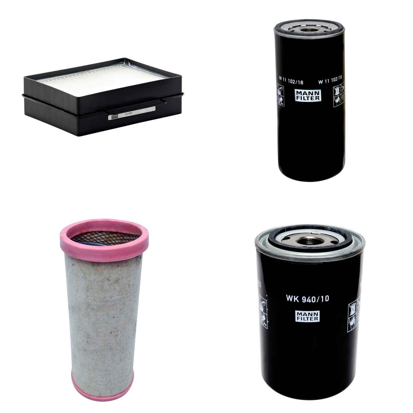 Kit Filtros de Ar Combustível Cabine Ar Condicionado Óleo - Mann-Filter - CF1710 - CU1722 - W11102/18 - WK940/10 - (1)