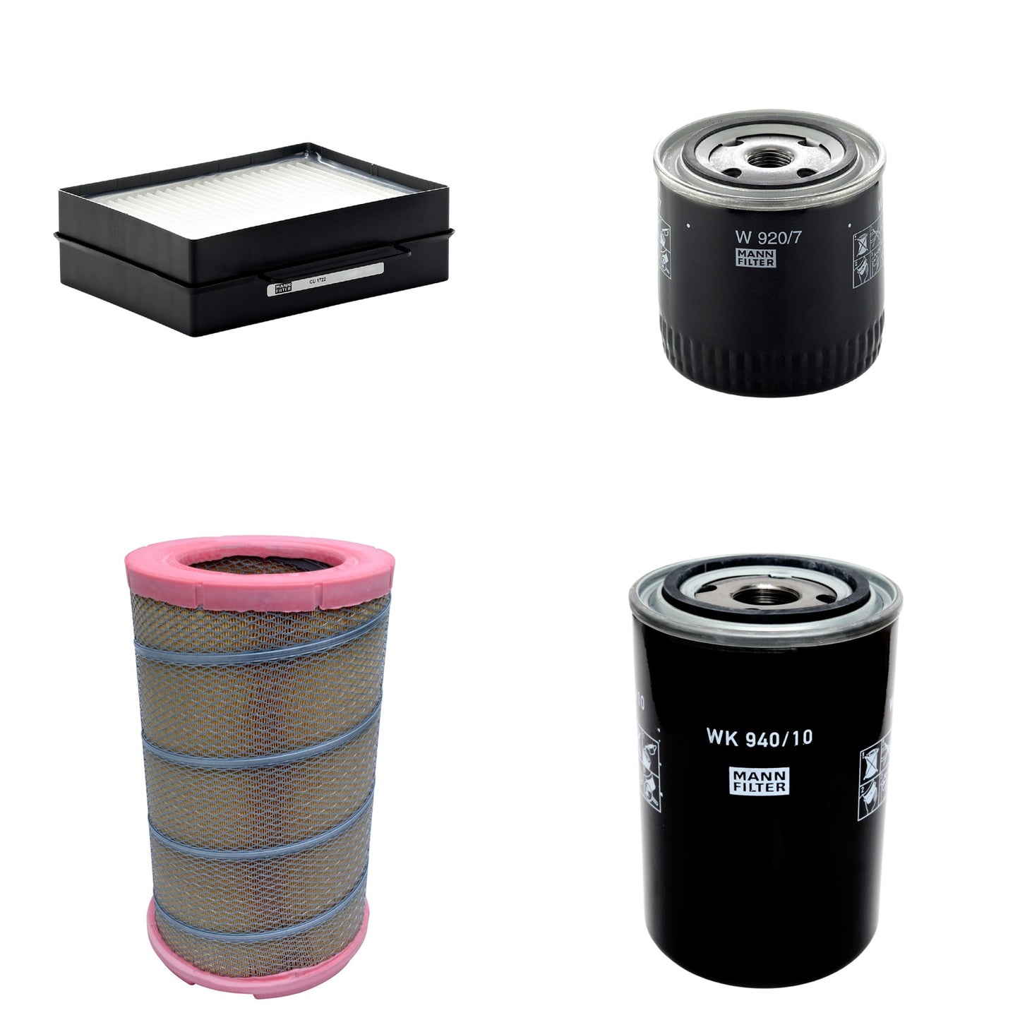 Kit Filtros de Ar Combustível Cabine Ar Condicionado Óleo - Mann-Filter - C301622 - CU1722 - W920/7 - WK940/10 - (1)