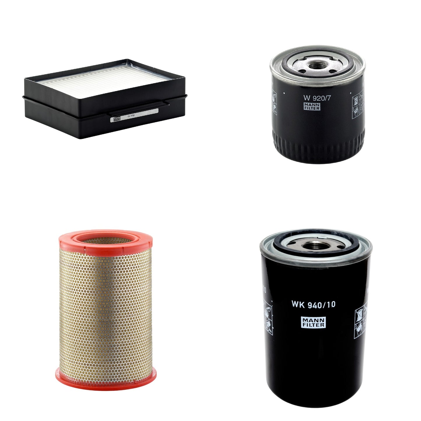 Kit Filtros de Ar Combustível Cabine Ar Condicionado Óleo - Mann-Filter - C301359 - CU1722 - W920/7 - WK940/10 - (1)