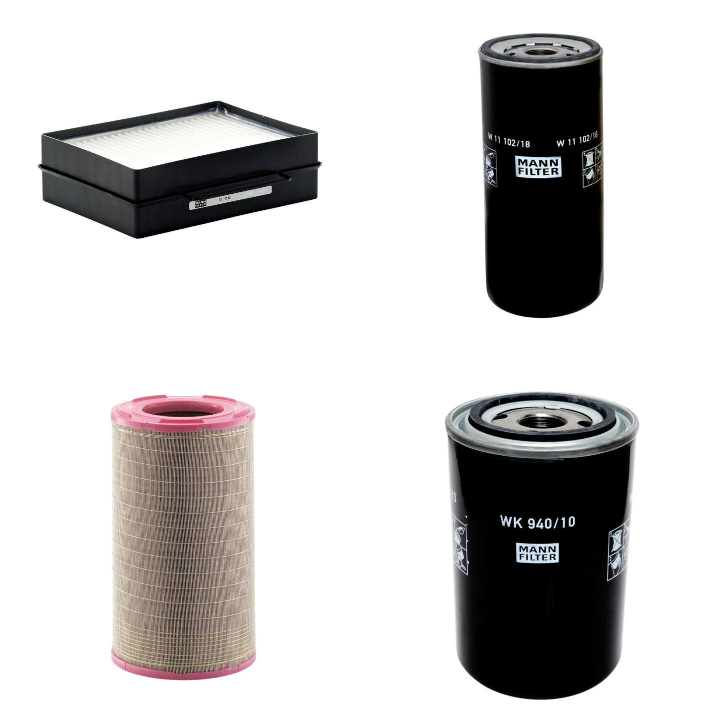 Kit Filtros de Ar Combustível Cabine Ar Condicionado Óleo - Mann-Filter - C301500 - CU1722 - W11102/18 - WK940/10 - (1)