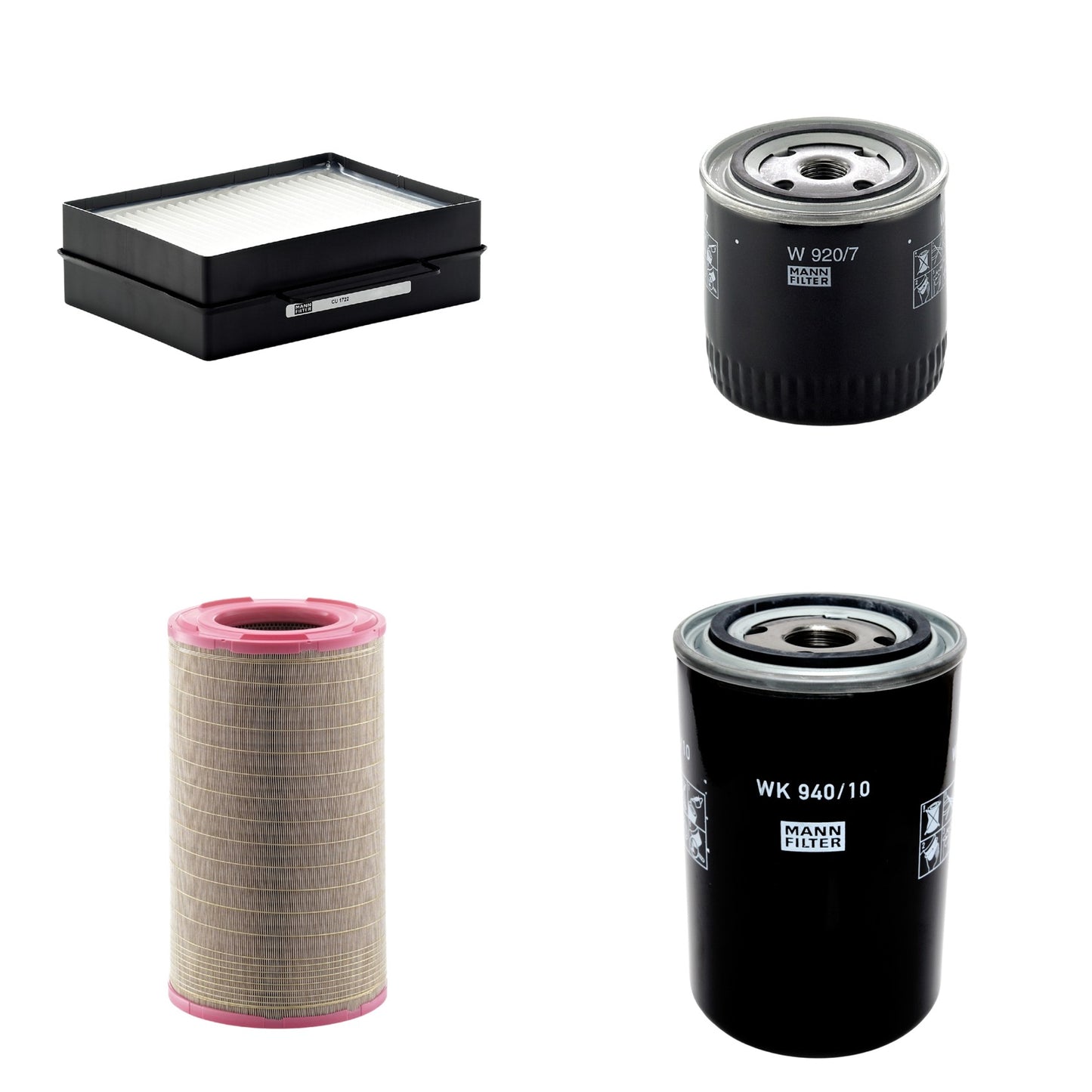 Kit Filtros de Ar Combustível Cabine Ar Condicionado Óleo - Mann-Filter - C301500 - CU1722 - W920/7 - WK940/10 - (1)