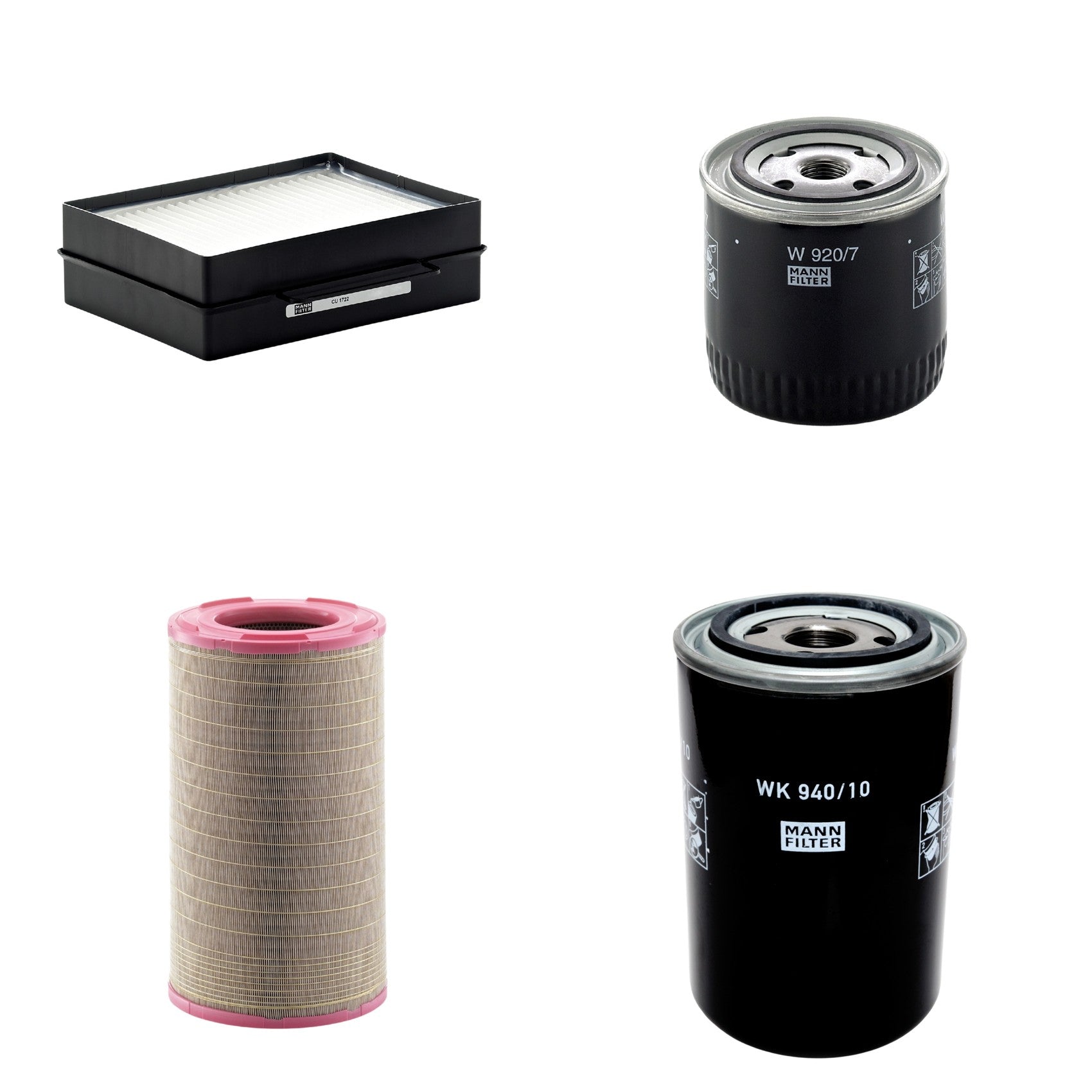 Kit Filtros de Ar Combustível Cabine Ar Condicionado Óleo - Mann-Filter - C301500 - CU1722 - W920/7 - WK940/10 - (1)