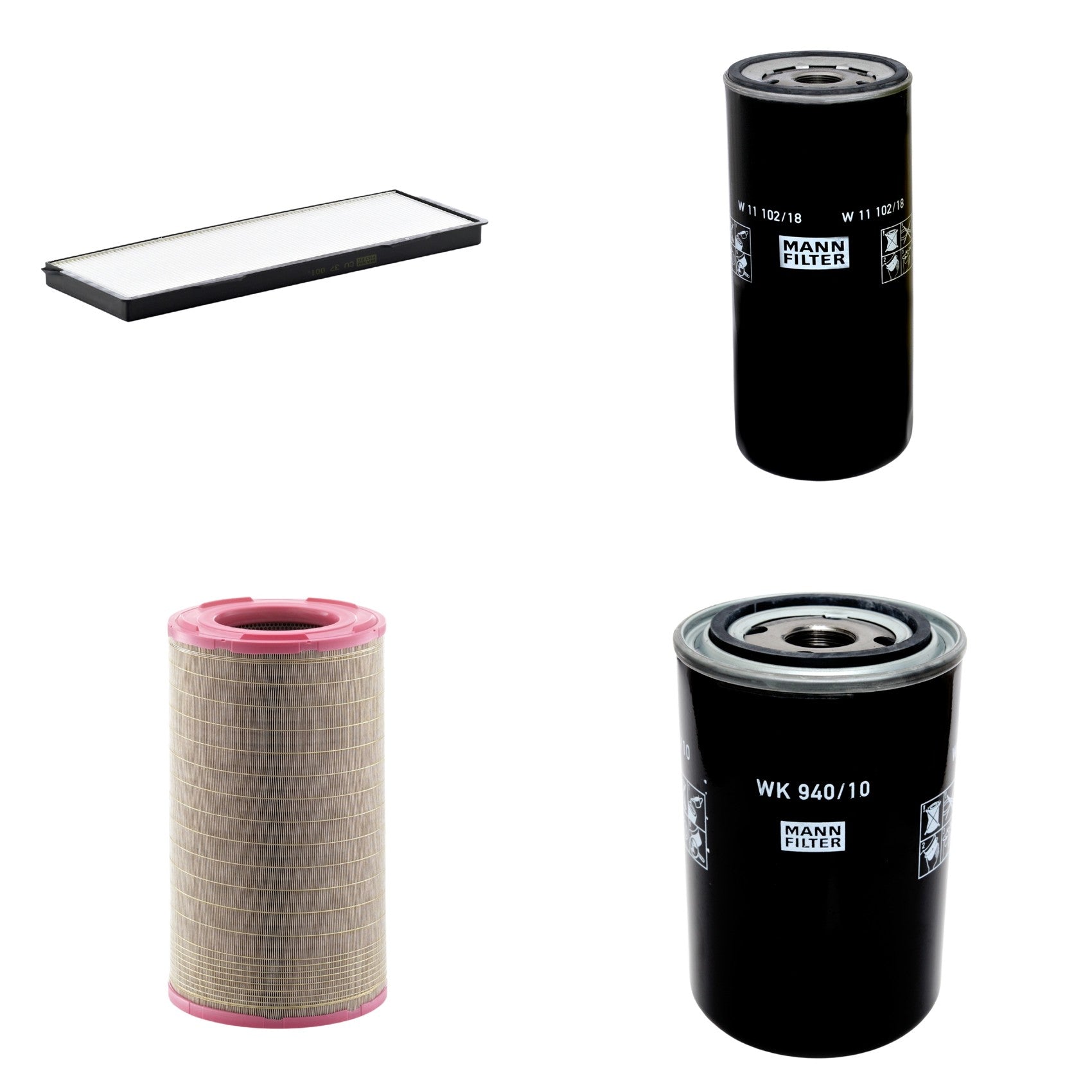 Kit Filtros de Ar Combustível Cabine Ar Condicionado Óleo - Mann-Filter - C301500 - CU37001 - W11102/18 - WK940/10 - (1)