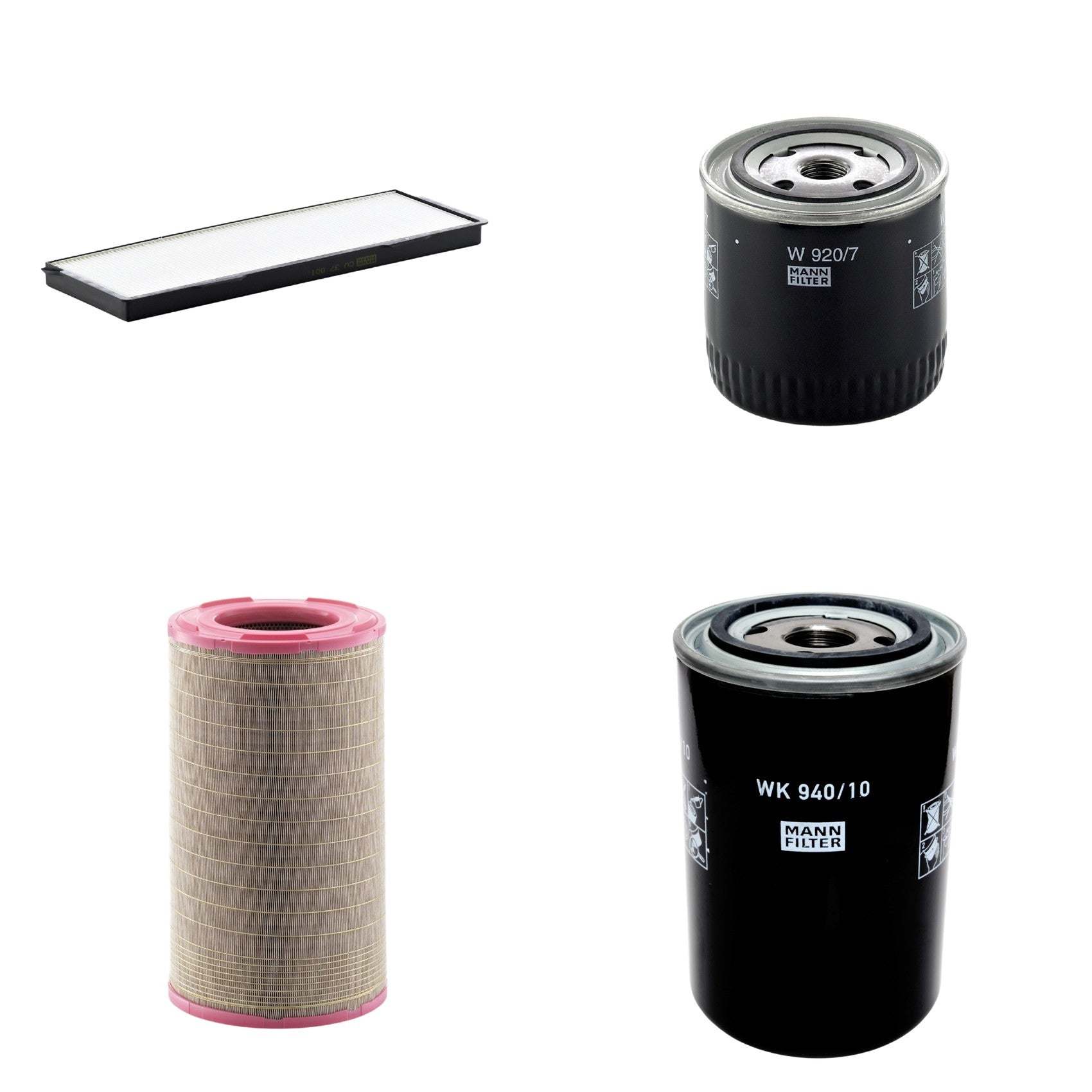Kit Filtros de Ar Combustível Cabine Ar Condicionado Óleo - Mann-Filter - C301500 - CU37001 - W920/7 - WK940/10 - (1)