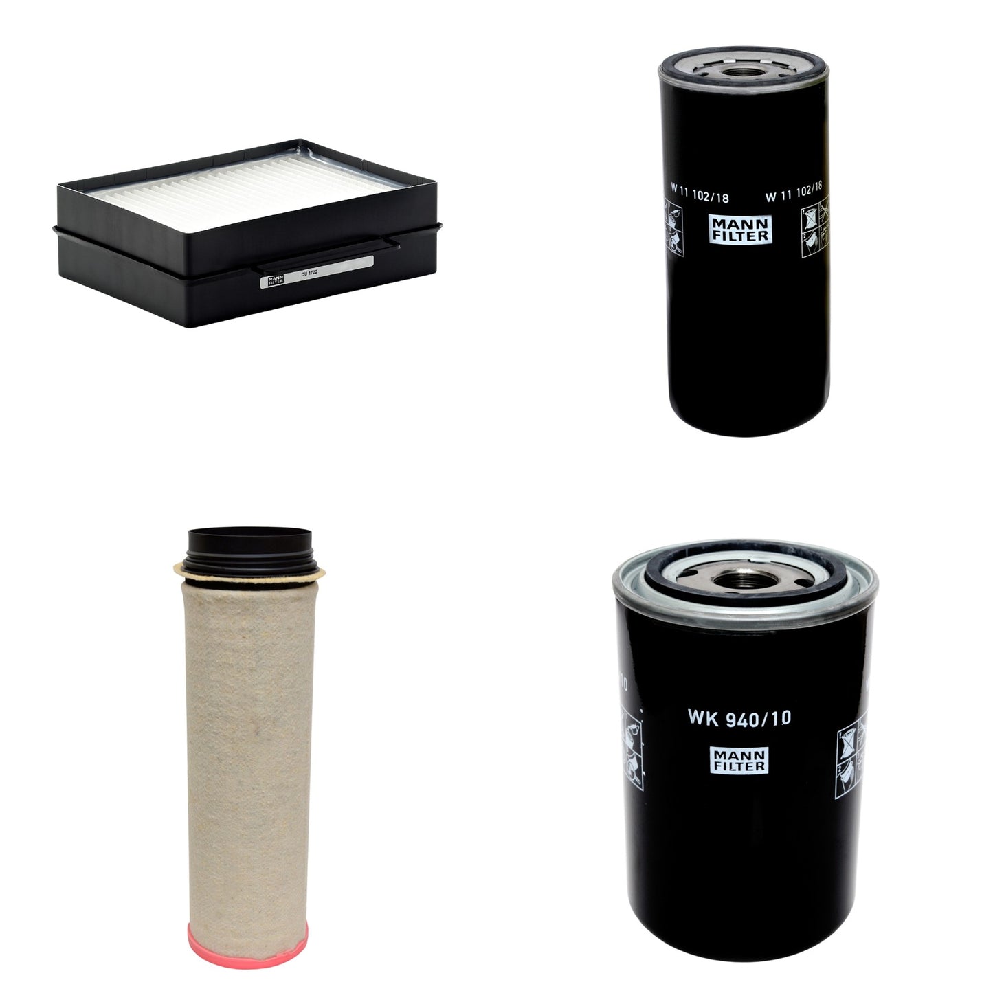 Kit Filtros de Ar Combustível Cabine Ar Condicionado Óleo - Mann-Filter - CF1651 - CU1722 - W11102/18 - WK940/10 - (1)