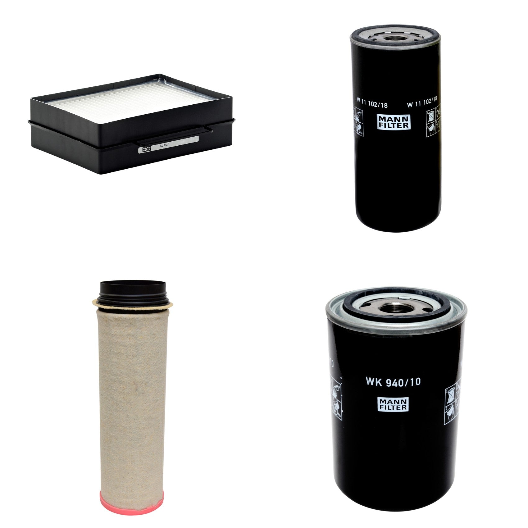 Kit Filtros de Ar Combustível Cabine Ar Condicionado Óleo - Mann-Filter - CF1651 - CU1722 - W11102/18 - WK940/10 - (1)