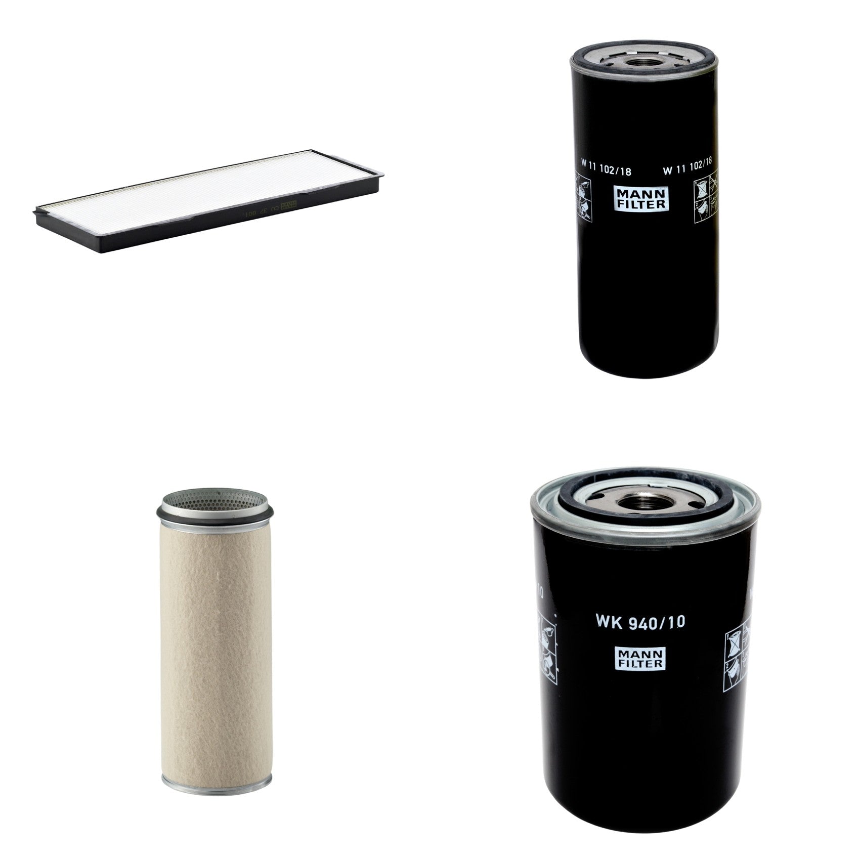 Kit Filtros de Ar Combustível Cabine Ar Condicionado Óleo - Mann-Filter - CF1610 - CU37001 - W11102/18 - WK940/10 - (1)