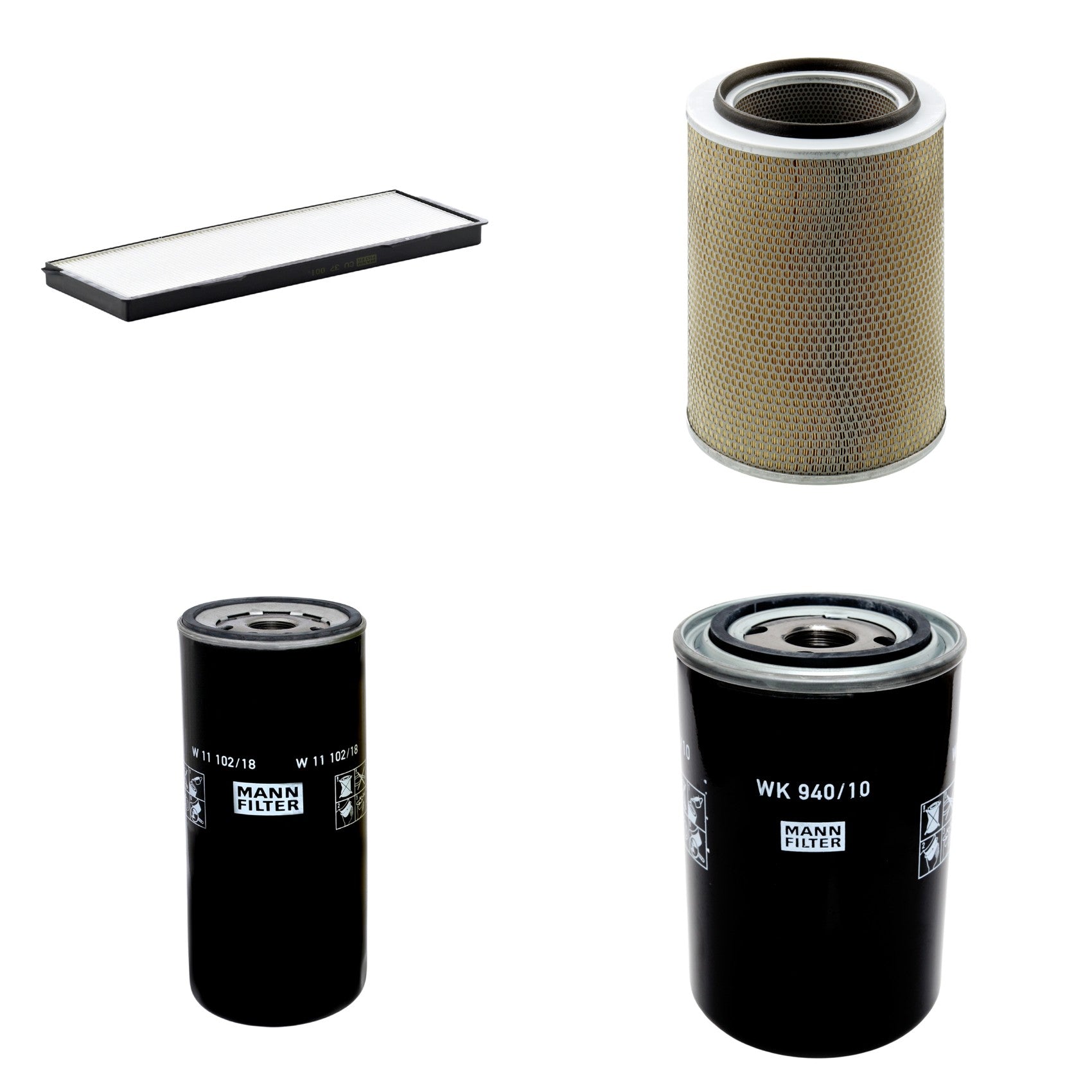 Kit Filtros de Ar Combustível Cabine Ar Condicionado Óleo - Mann-Filter - C30703 - CU37001 - W11102/18 - WK940/10 - (1)