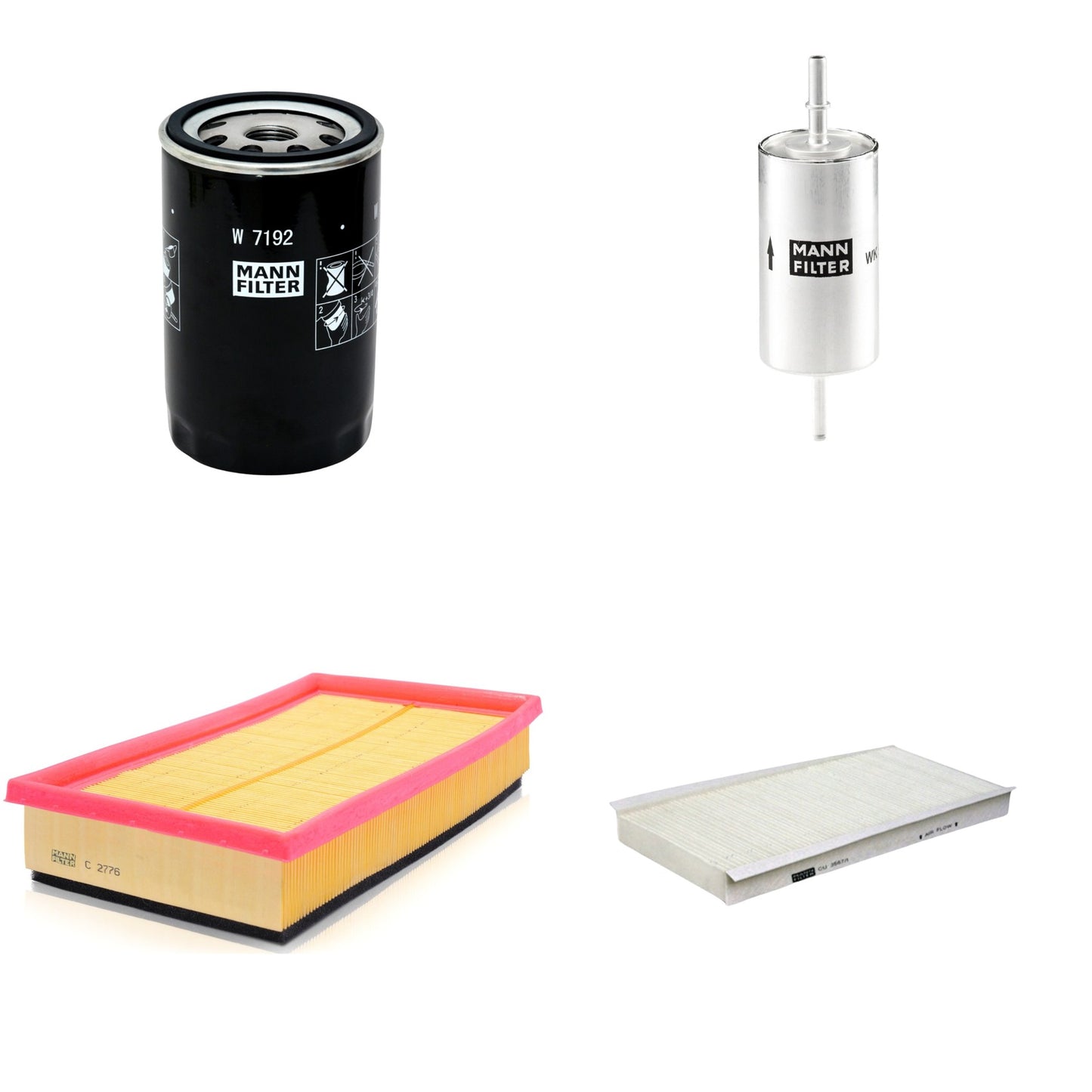 Kit Filtros de Ar Combustível Cabine Ar Condicionado Óleo - Mann-Filter - C2776 - CU3567/1 - W7192 - WK512/1 - (1)