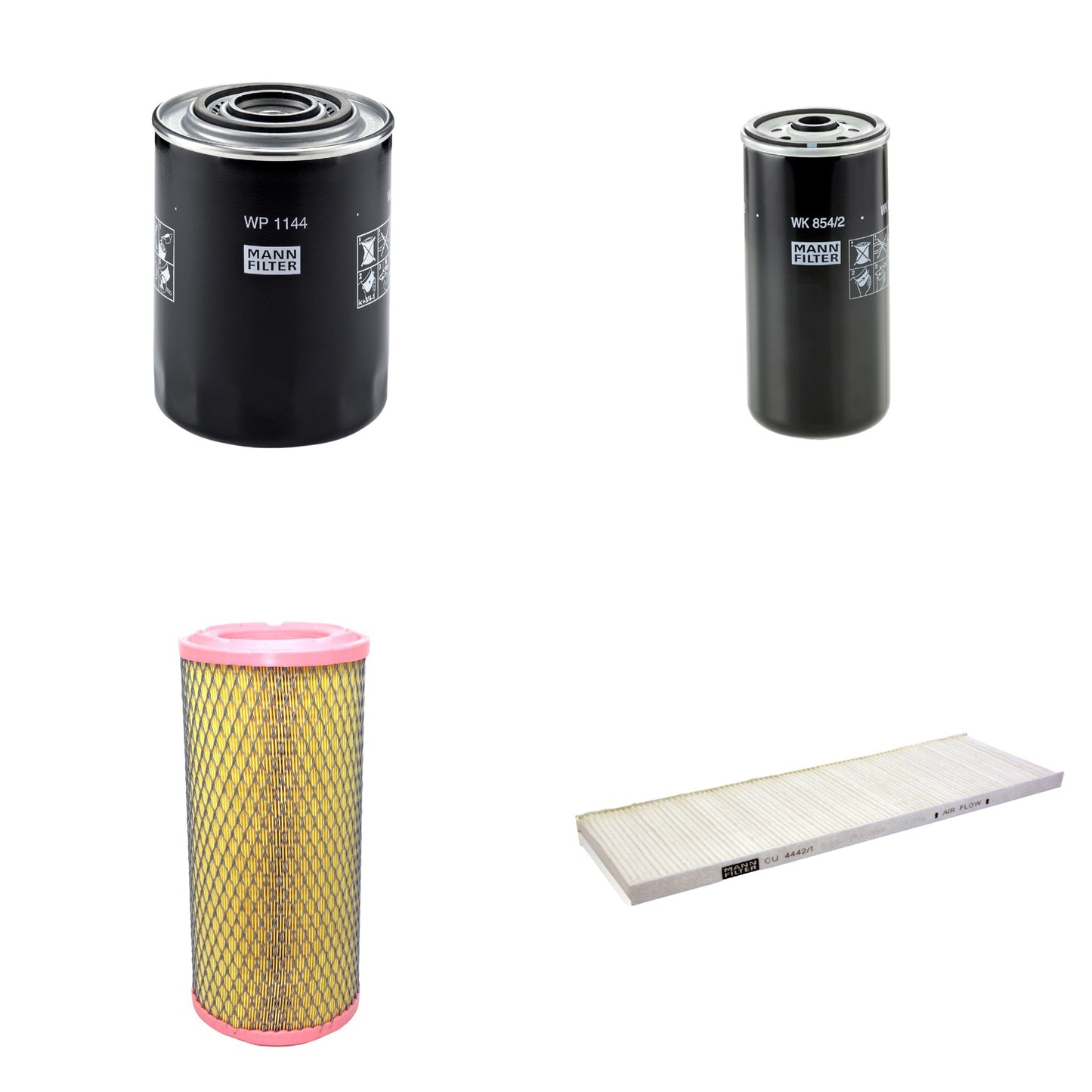 Kit Filtros de Ar Combustível Cabine Ar Condicionado Óleo - Mann-Filter - C17337/3 - CU4442/1 - WK854/2 - WP1144 - (1)