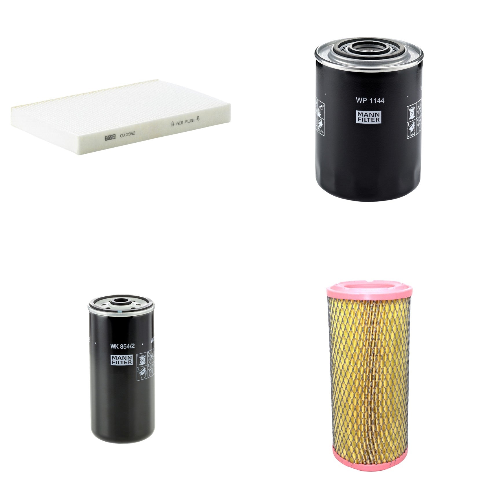 Kit Filtros de Ar Combustível Cabine Ar Condicionado Óleo - Mann-Filter - C17337/3 - CU2952 - WK854/2 - WP1144 - (1)