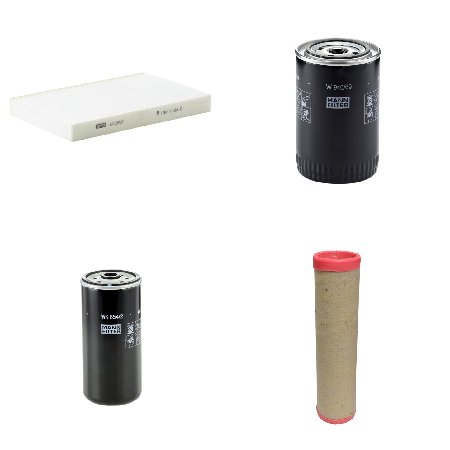 Kit Filtros de Ar Combustível Cabine Ar Condicionado Óleo - Mann-Filter - CF1150 - CU2952 - W940/69 - WK854/2 - (1)