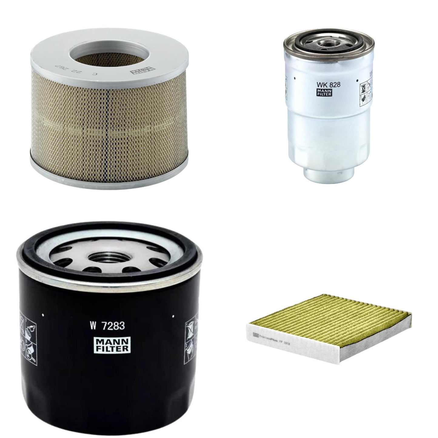 Kit Filtros de Ar Combustível Cabine Ar Condicionado Óleo - Mann-Filter - C22267 - FP1919 - W7283 - WK828x - (1)