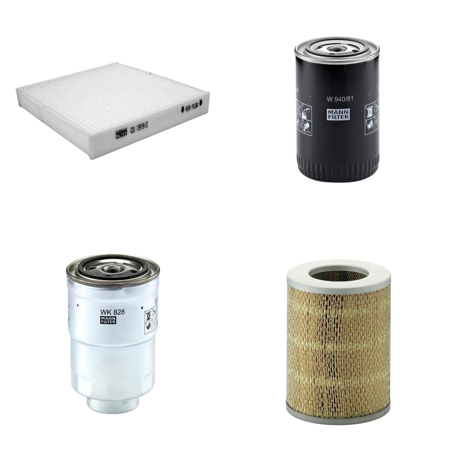 Kit Filtros de Ar Combustível Cabine Ar Condicionado Óleo - Mann-Filter - C16136 - CU1919/2 - W940/81 - WK828x - (1)
