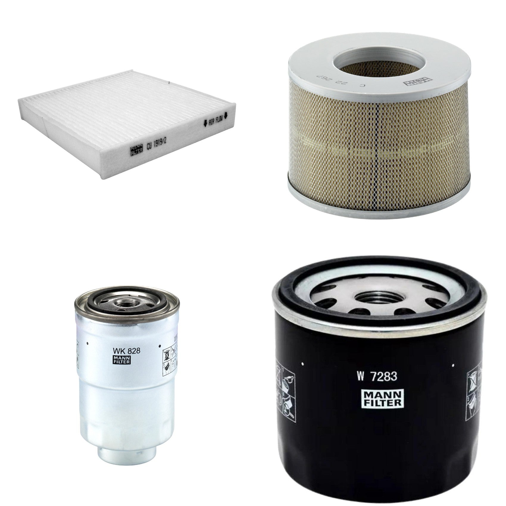Kit Filtros de Ar Combustível Cabine Ar Condicionado Óleo - Mann-Filter - C22267 - CU1919/2 - W7283 - WK828x - (1)