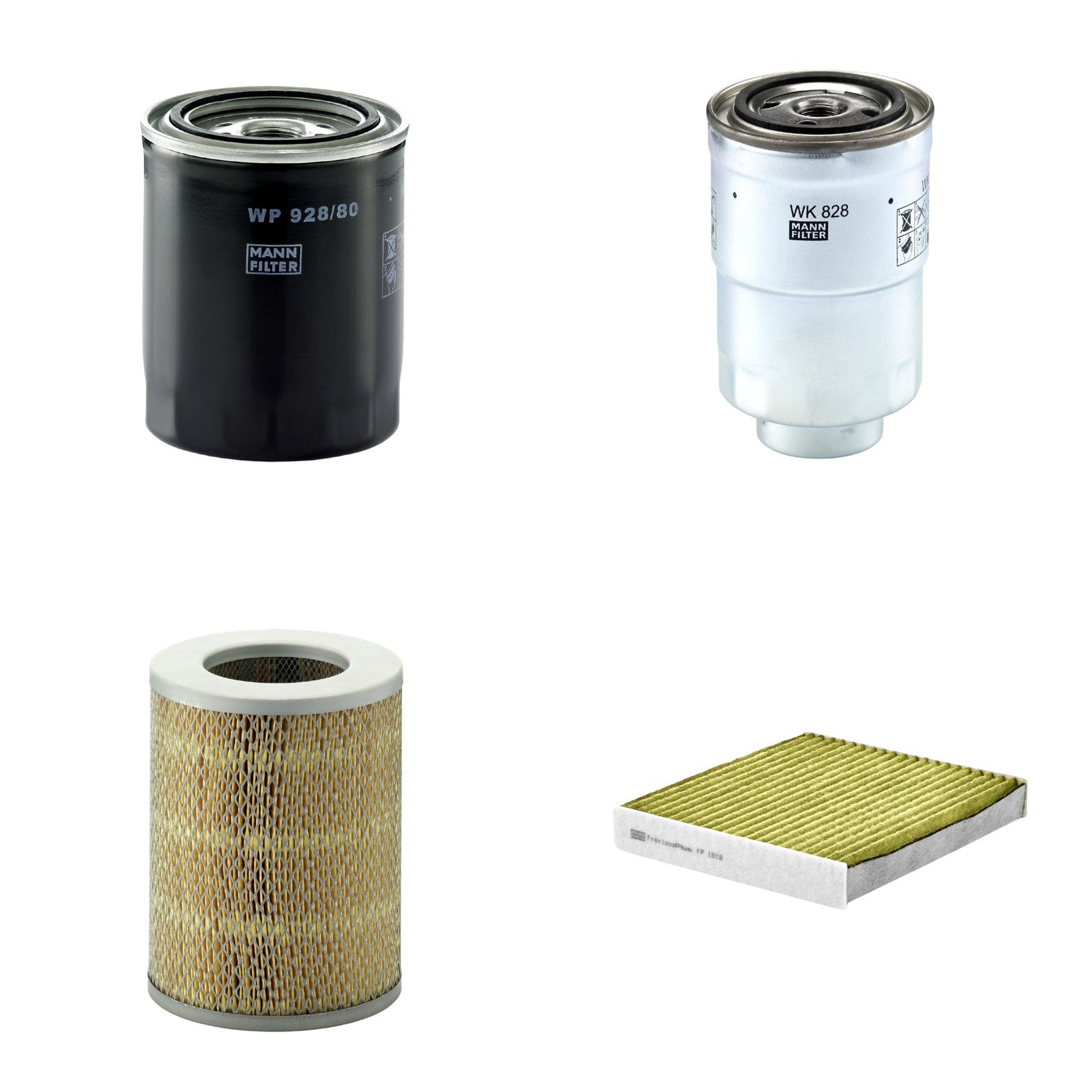 Kit Filtros de Ar Combustível Cabine Ar Condicionado Óleo - Mann-Filter - C16136 - FP1919 - WK828x - WP928/80 - (1)