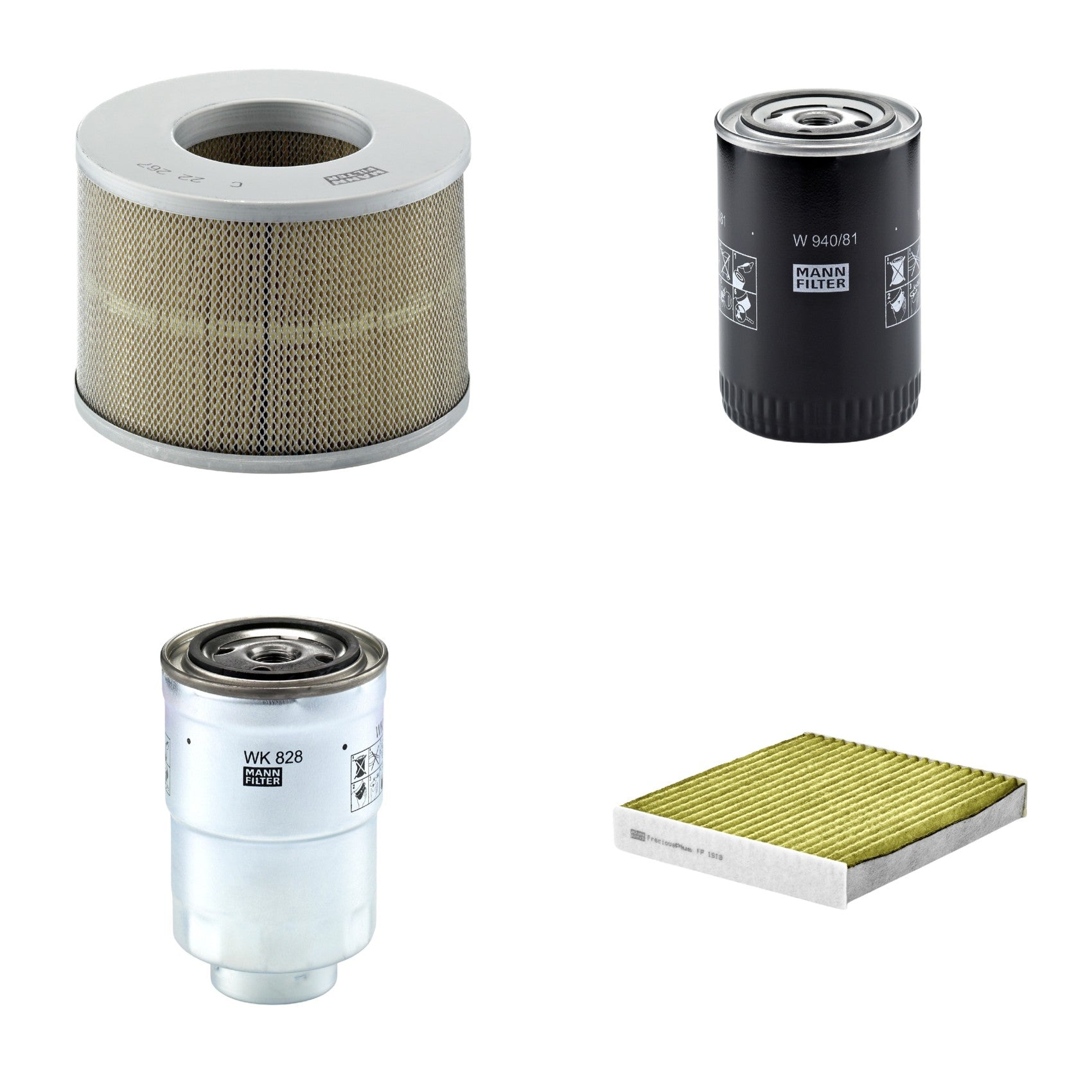 Kit Filtros de Ar Combustível Cabine Ar Condicionado Óleo - Mann-Filter - C22267 - FP1919 - W940/81 - WK828x - (1)