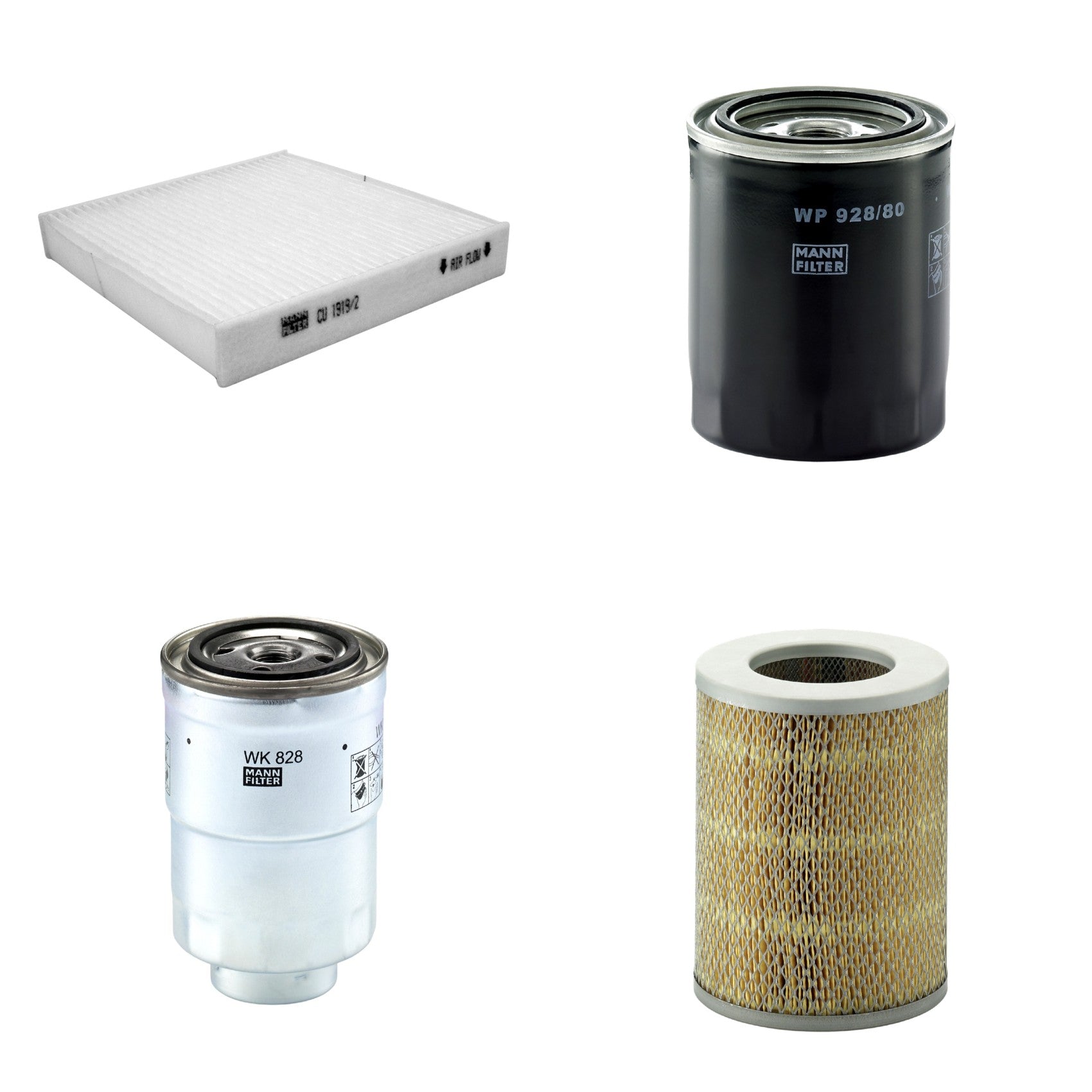 Kit Filtros de Ar Combustível Cabine Ar Condicionado Óleo - Mann-Filter - C16136 - CU1919/2 - WK828x - WP928/80 - (1)