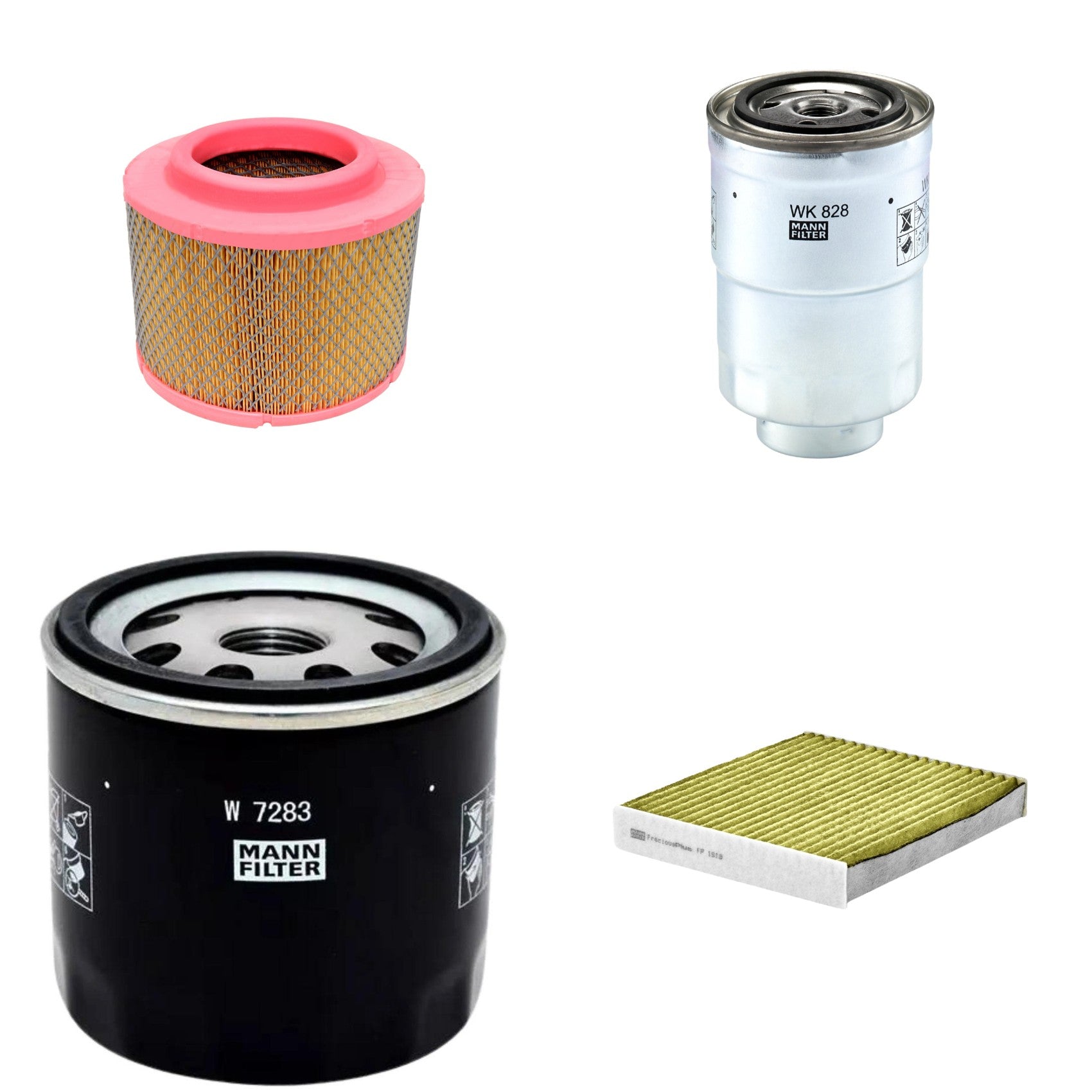 Kit Filtros de Ar Combustível Cabine Ar Condicionado Óleo - Mann-Filter - C23107/1 - FP1919 - W7283 - WK828x - (1)