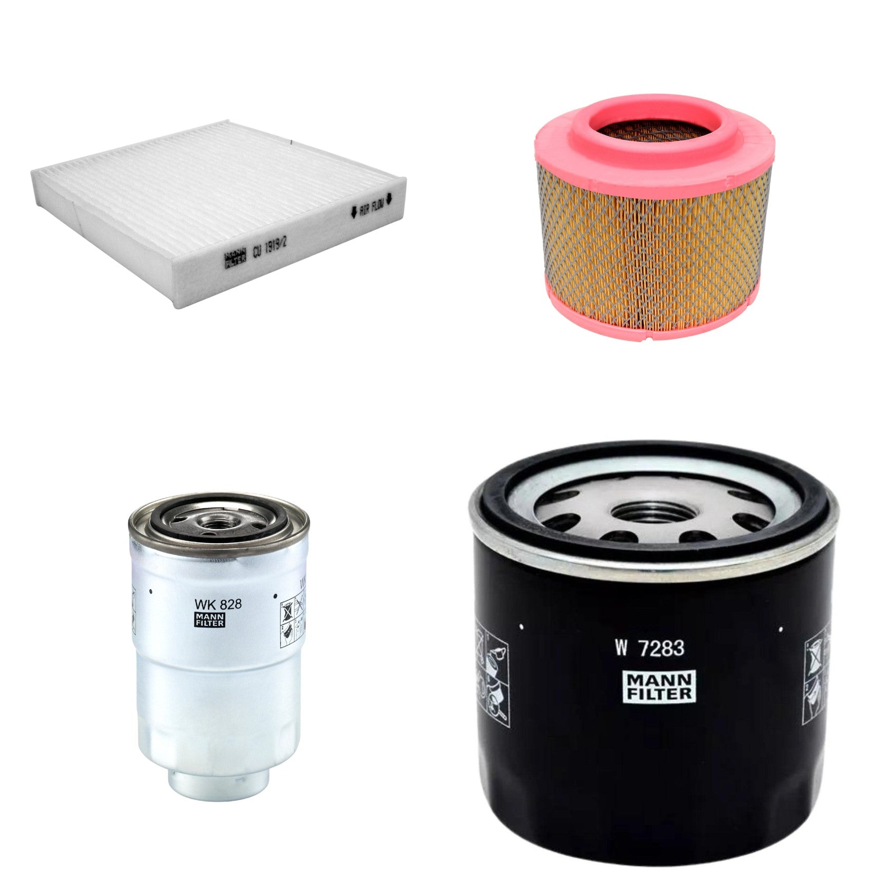 Kit Filtros de Ar Combustível Cabine Ar Condicionado Óleo - Mann-Filter - C23107/1 - CU1919/2 - W7283 - WK828x - (1)