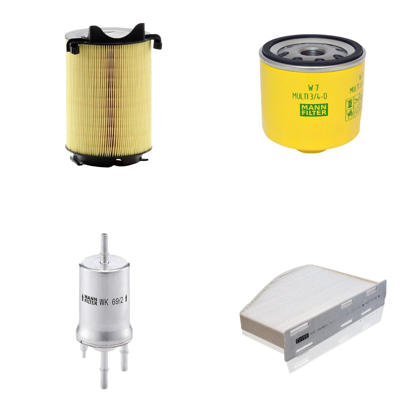 Kit Filtros de Ar Combustível Cabine Ar Condicionado Óleo - Mann-Filter - C14130 - CU2939/2 - W7MULTI3/4-D - WK69/2 - (1)
