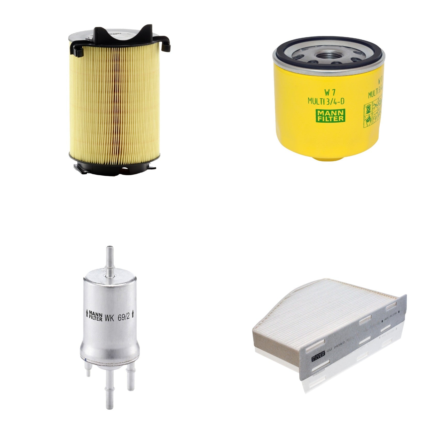 Kit Filtros de Ar Combustível Cabine Ar Condicionado Óleo - Mann-Filter - C14130 - CU2939/2 - W7MULTI3/4-D - WK69/2 - (1)