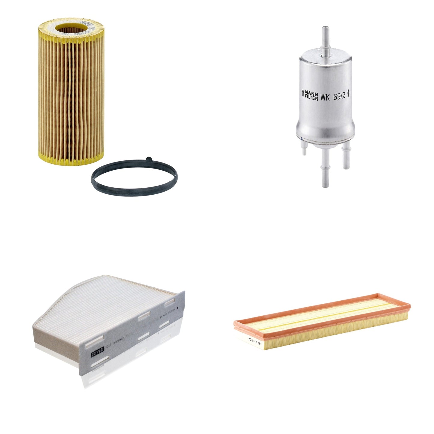 Kit Filtros de Ar Combustível Cabine Ar Condicionado Óleo - Mann-Filter - C43102 - CU2939/2 - HU719/6x - WK69/2 - (1)