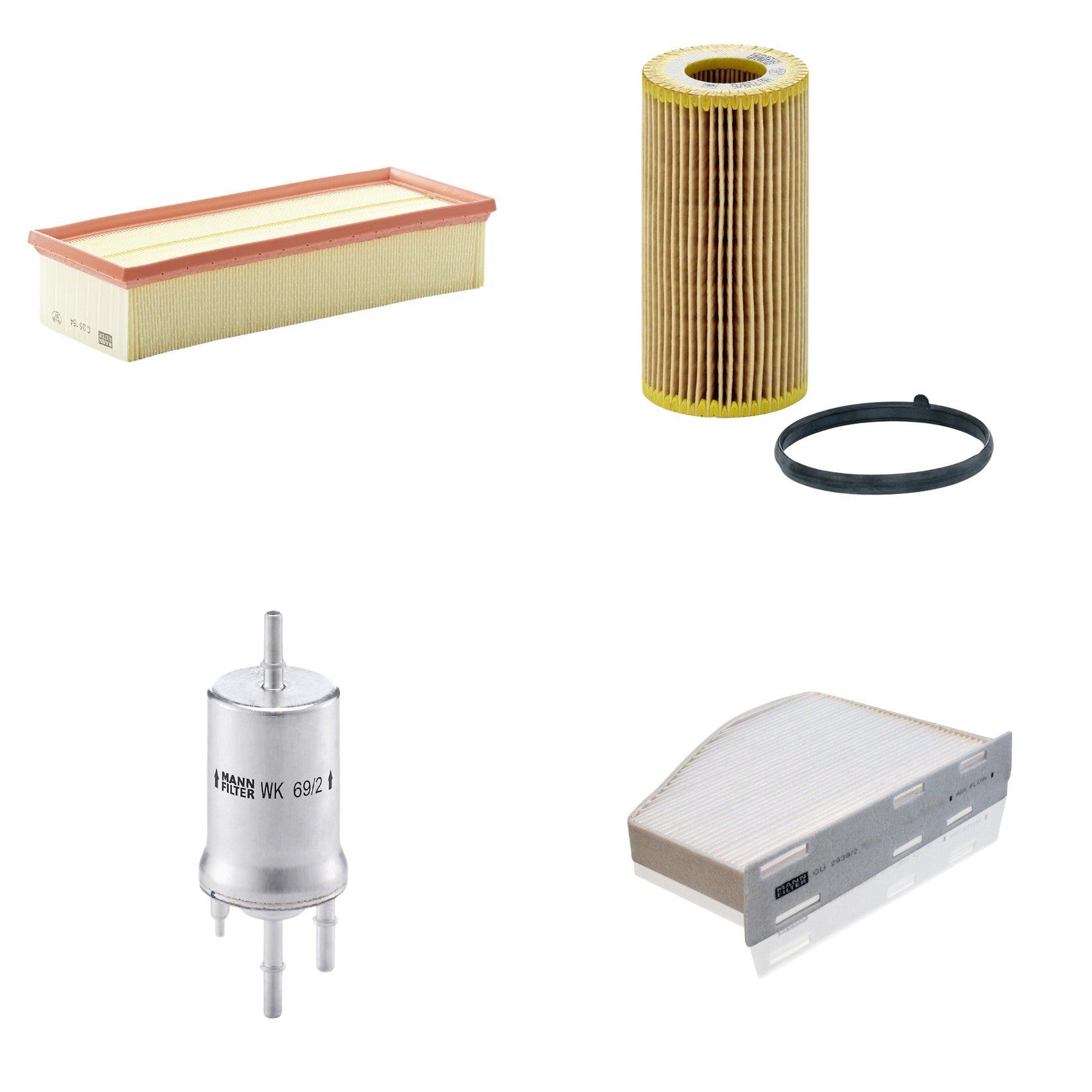 Kit Filtros de Ar Combustível Cabine Ar Condicionado Óleo - Mann-Filter - C35154 - CU2939/2 - HU719/6x - WK69/2 - (1)