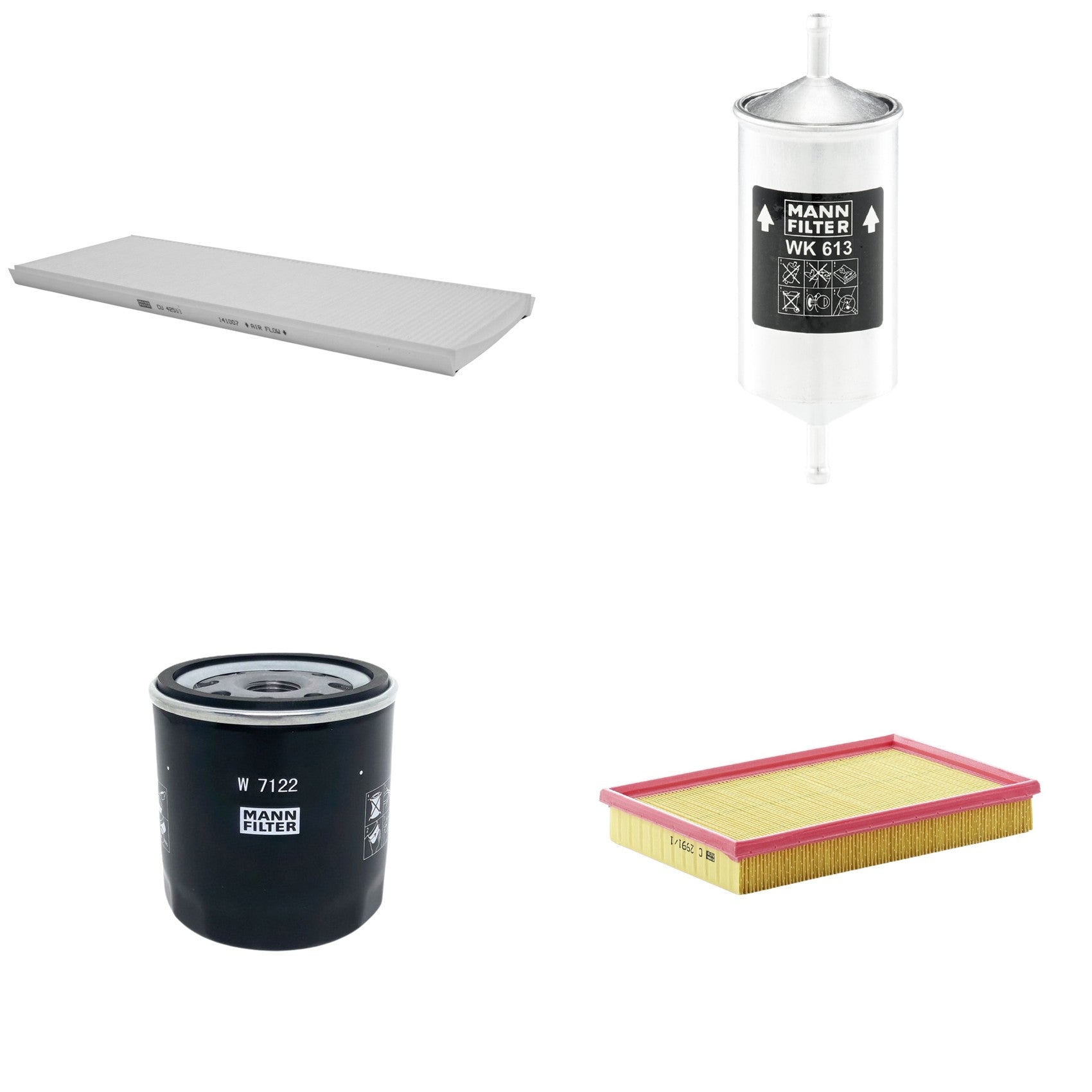 Kit Filtros de Ar Combustível Cabine Ar Condicionado Óleo - Mann-Filter - C2991/1 - CU4251/1 - W7122 - WK613 - (1)