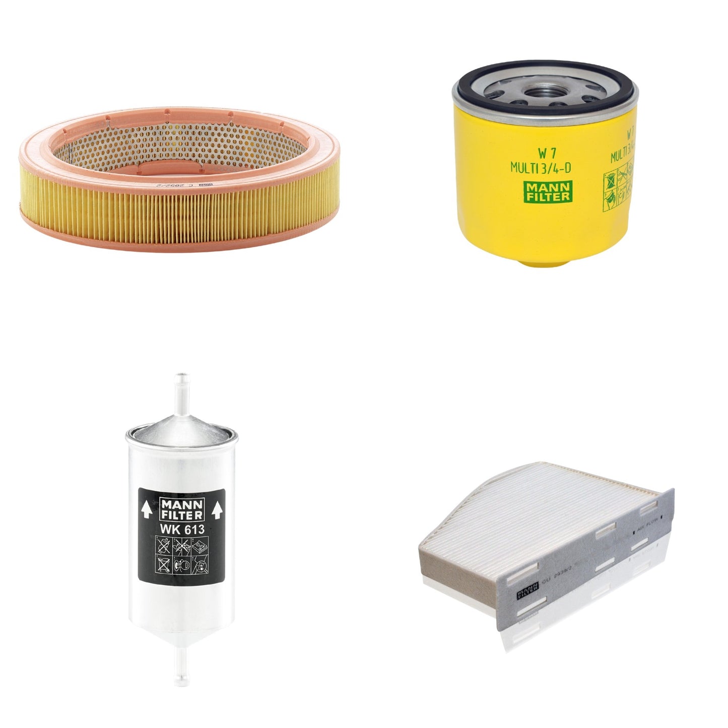 Kit Filtros de Ar Combustível Cabine Ar Condicionado Óleo - Mann-Filter - C2852/2 - CU2939/2 - W7MULTI3/4-D - WK613 - (1)