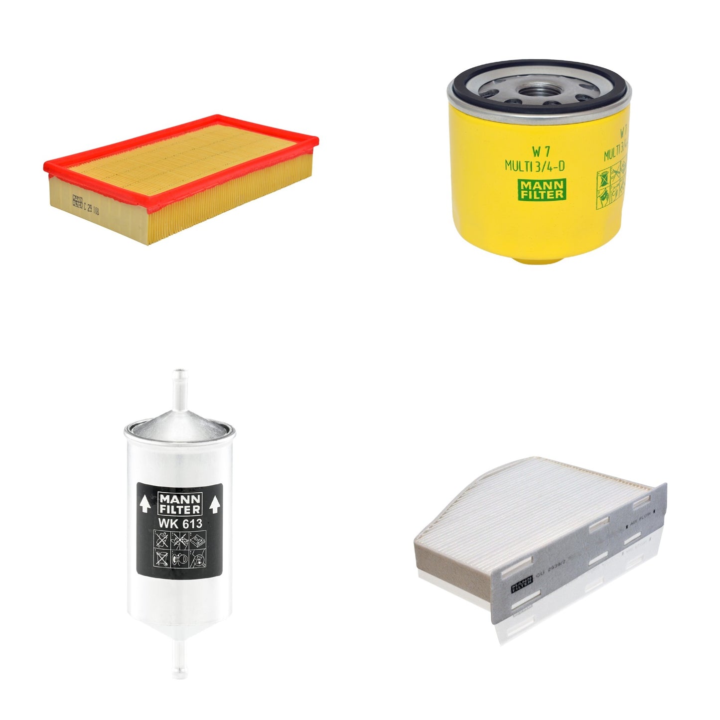 Kit Filtros de Ar Combustível Cabine Ar Condicionado Óleo - Mann-Filter - C29108 - CU2939/2 - W7MULTI3/4-D - WK613 - (1)